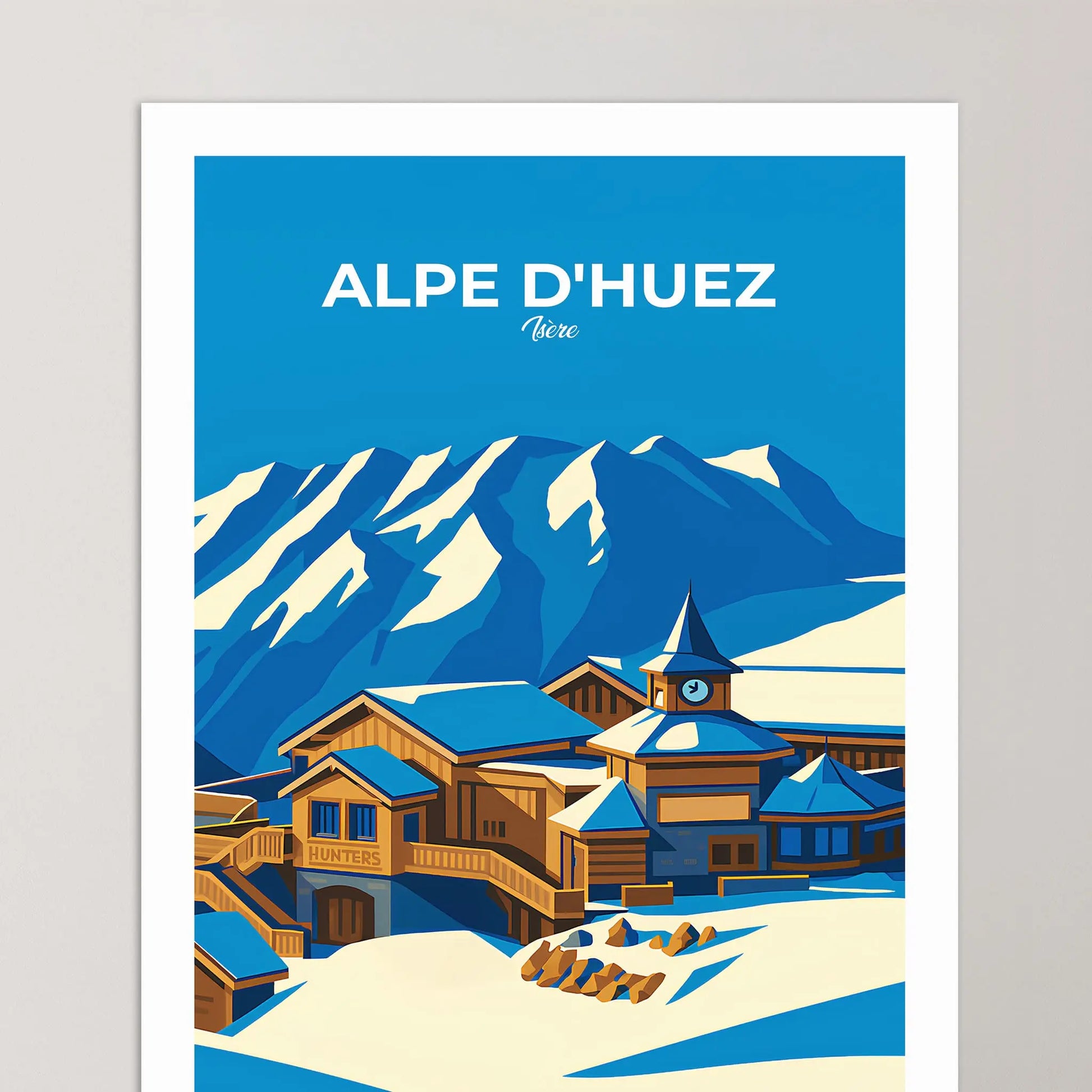 Affiche Alpe d’Huez - Poster vintage, impression artistique murale