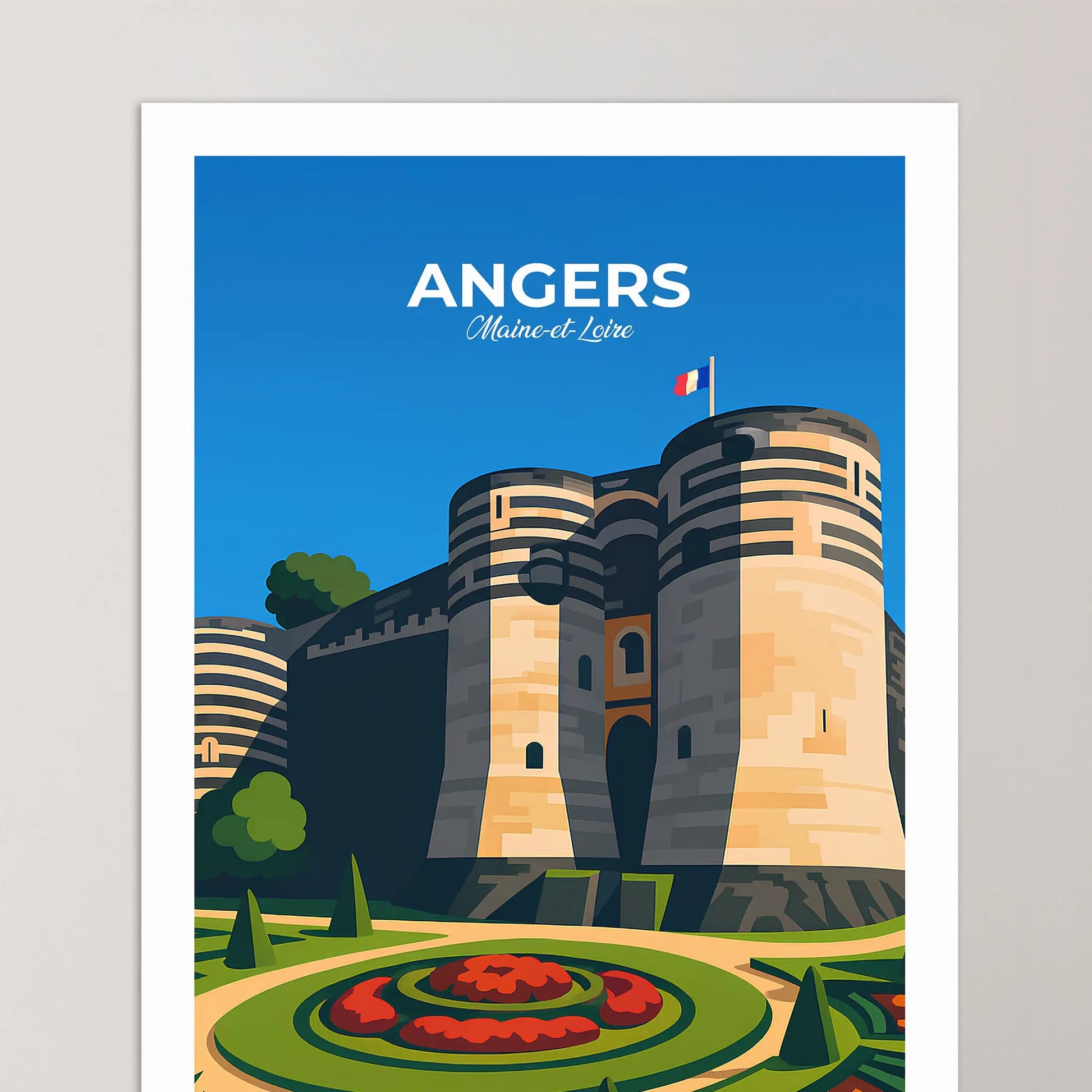 Affiche Angers - Poster vintage, impression artistique murale