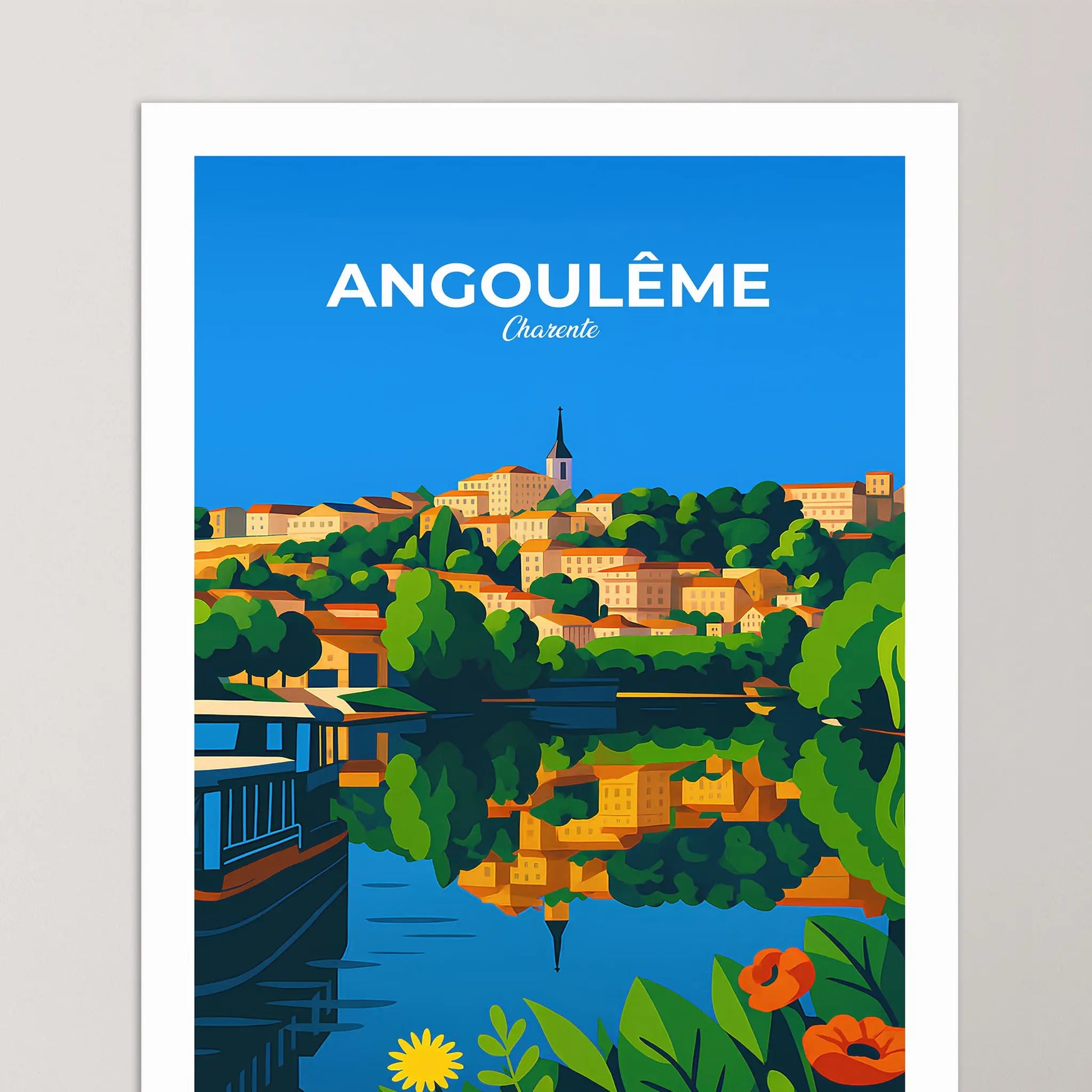 Affiche Angoulême - Poster vintage, impression artistique murale