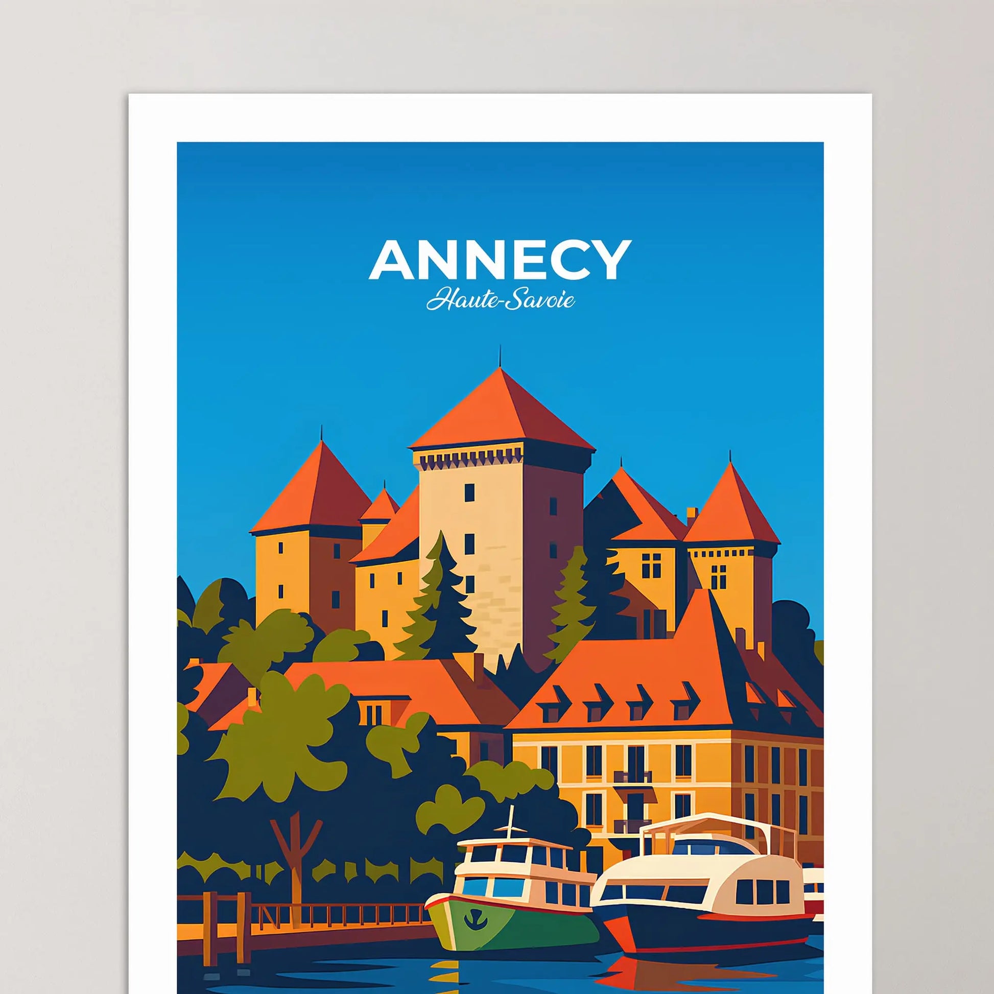 Affiche Annecy - Poster vintage, impression artistique murale