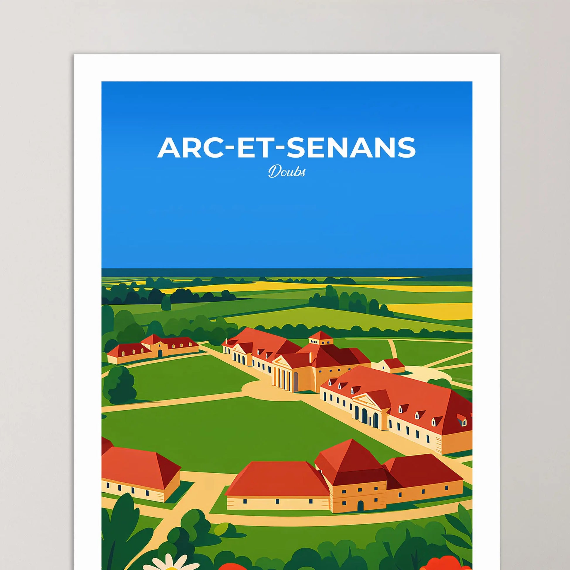 Affiche Arc-et-Senans - Poster vintage, impression artistique murale