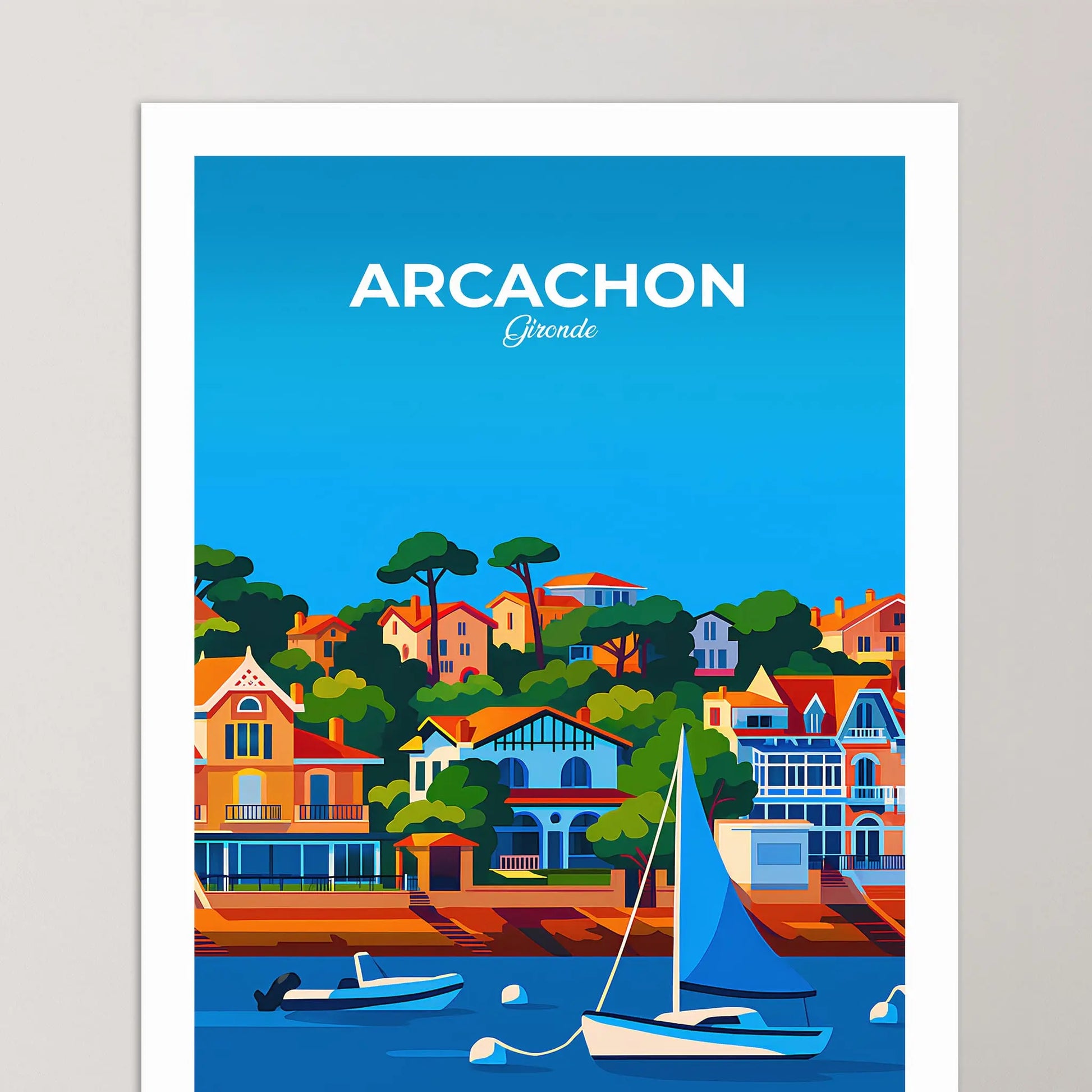 Affiche Arcachon - Poster vintage, impression artistique murale