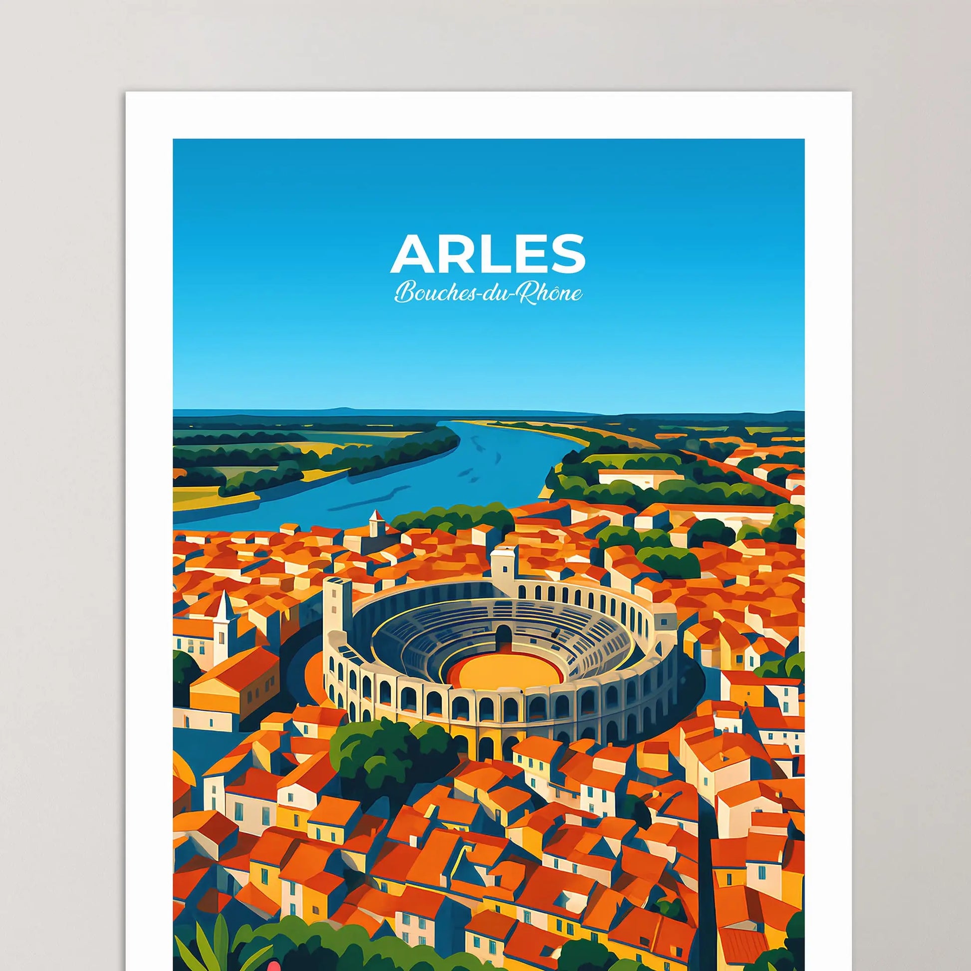 Affiche Arles - Poster vintage, impression artistique murale