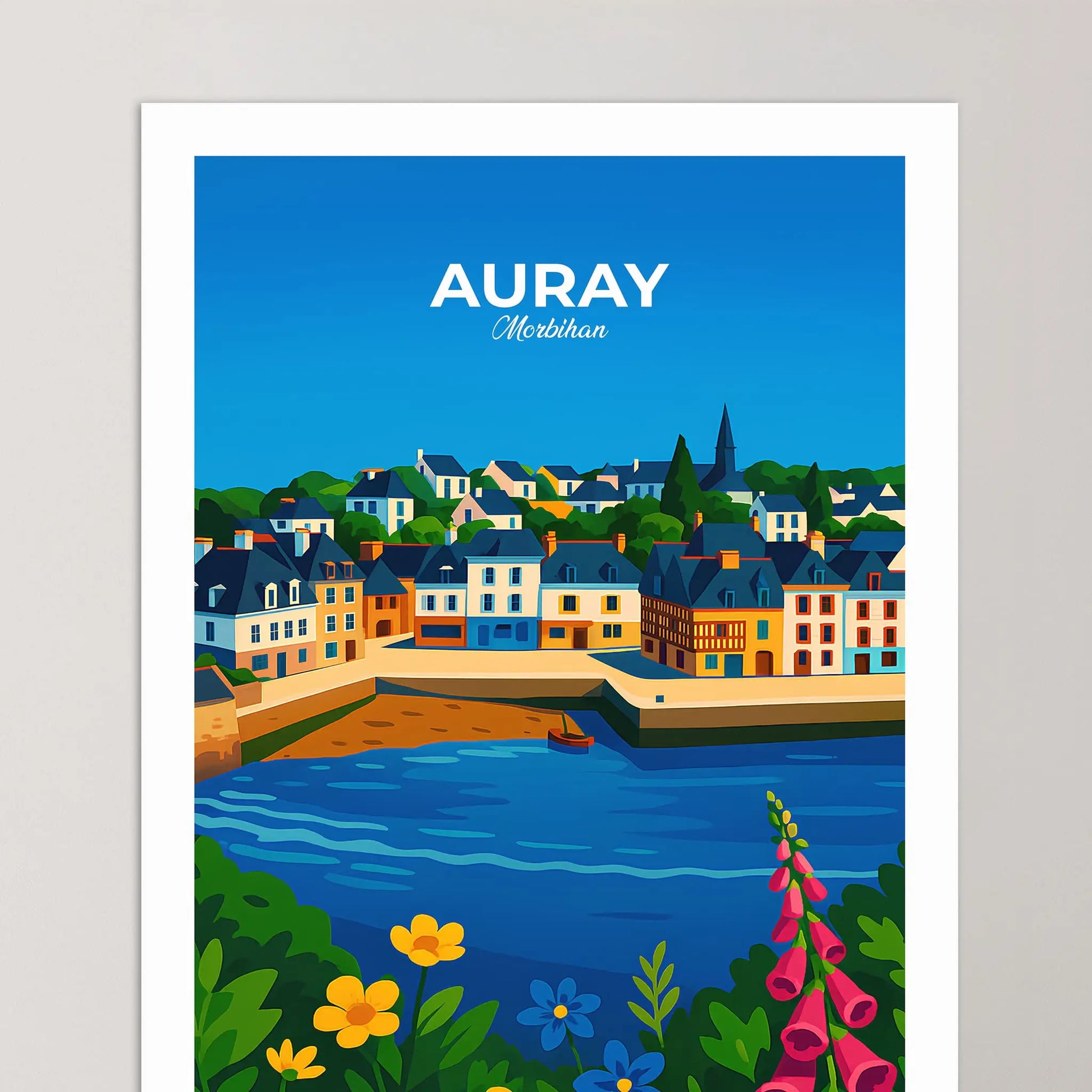 Affiche Auray - Poster vintage, impression artistique murale