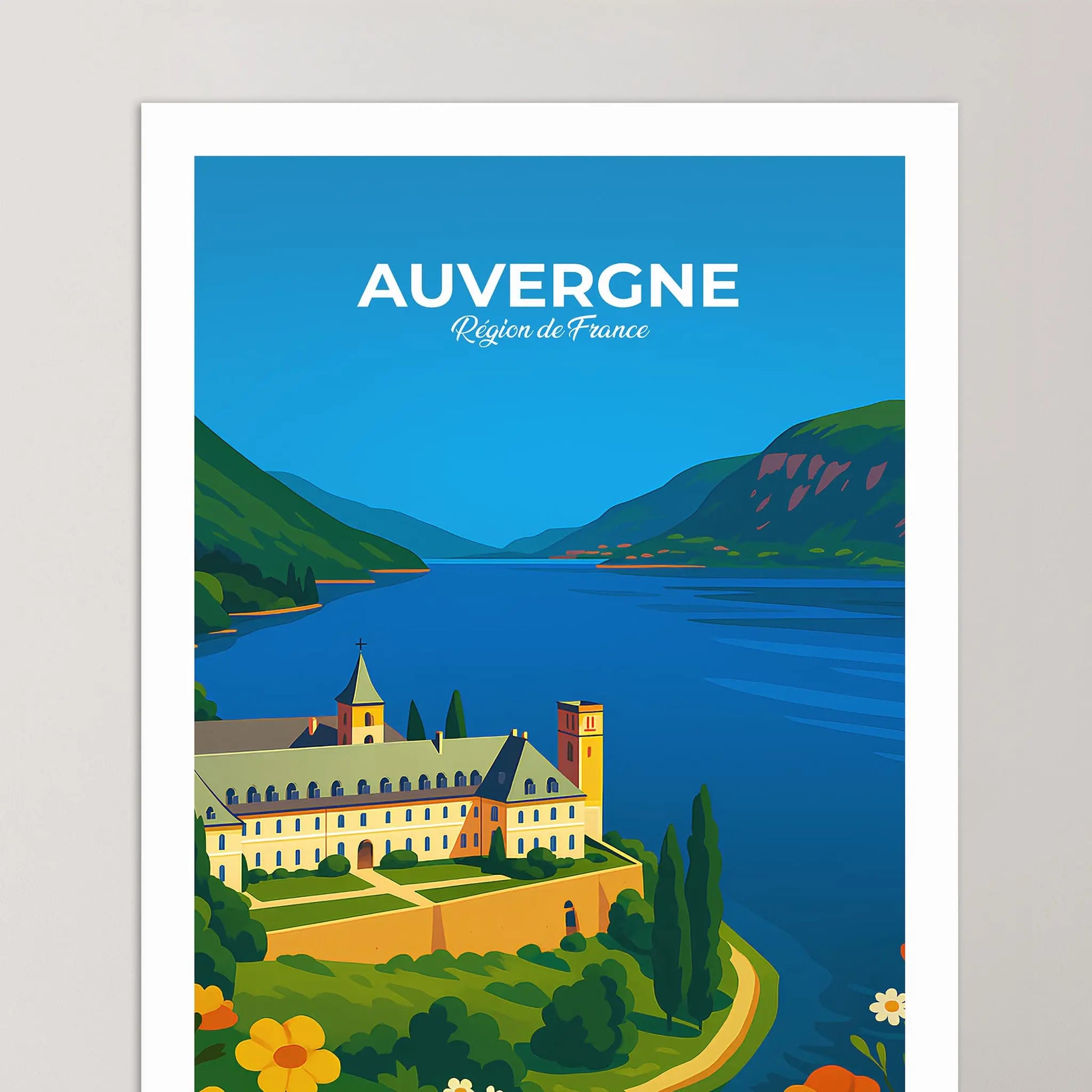 Affiche Auvergne - Poster vintage, impression artistique murale
