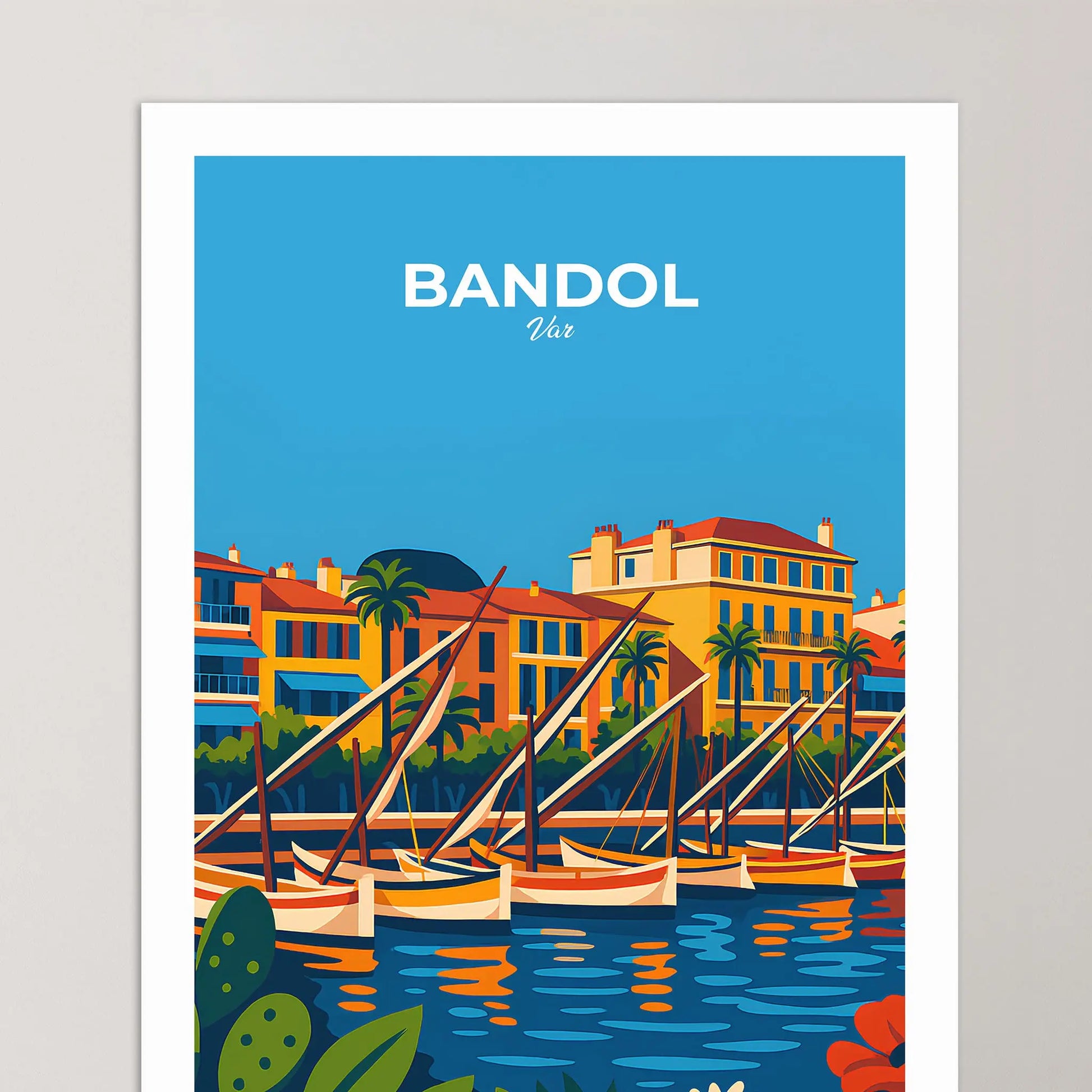 Affiche Bandol - Poster vintage, impression artistique murale
