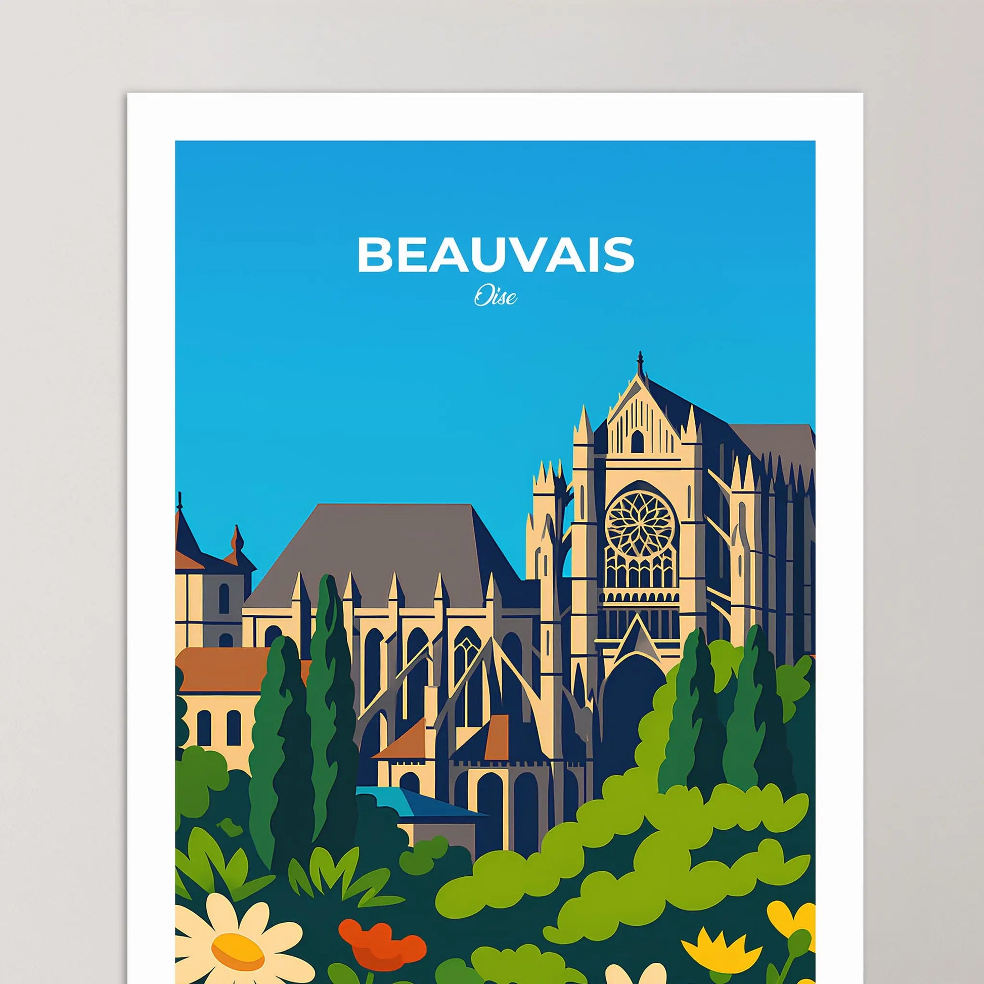 Affiche Beauvais - Poster vintage, impression artistique murale