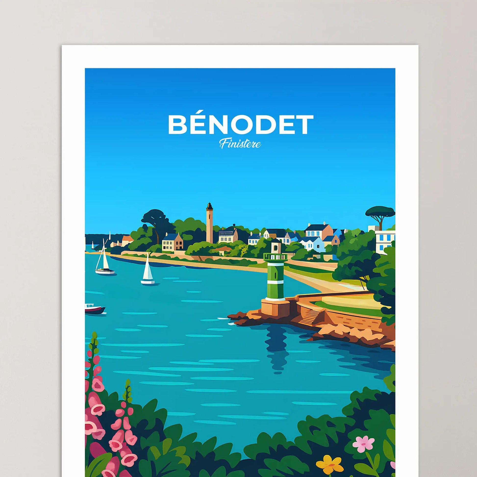 Affiche Bénodet - Poster vintage, impression artistique murale