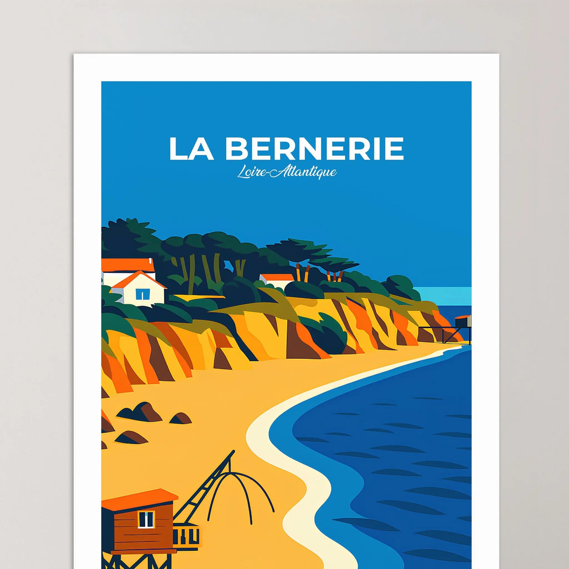 Affiche La Bernerie-en-Retz - Poster vintage, impression artistique murale