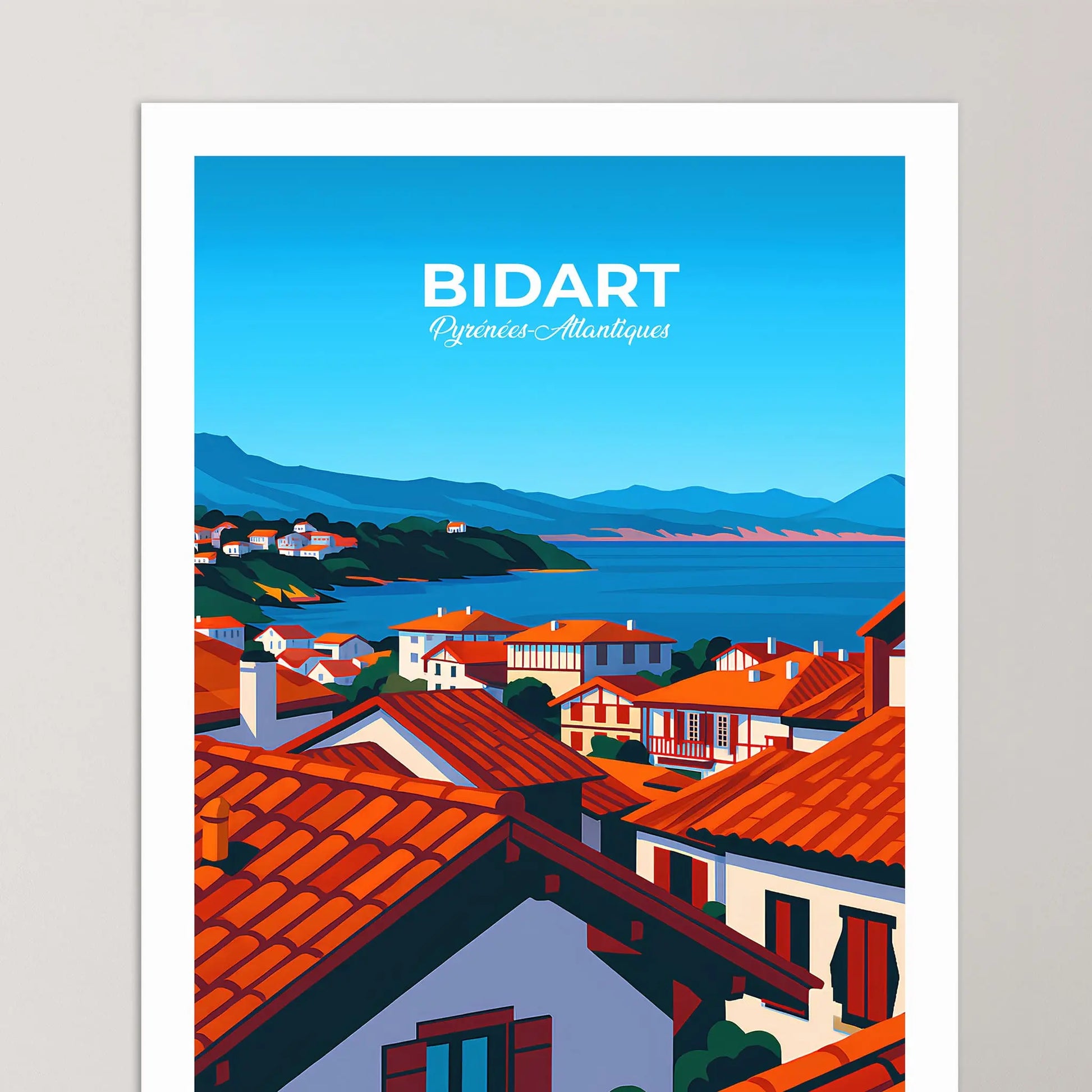Affiche Bidart - Poster vintage, impression artistique murale