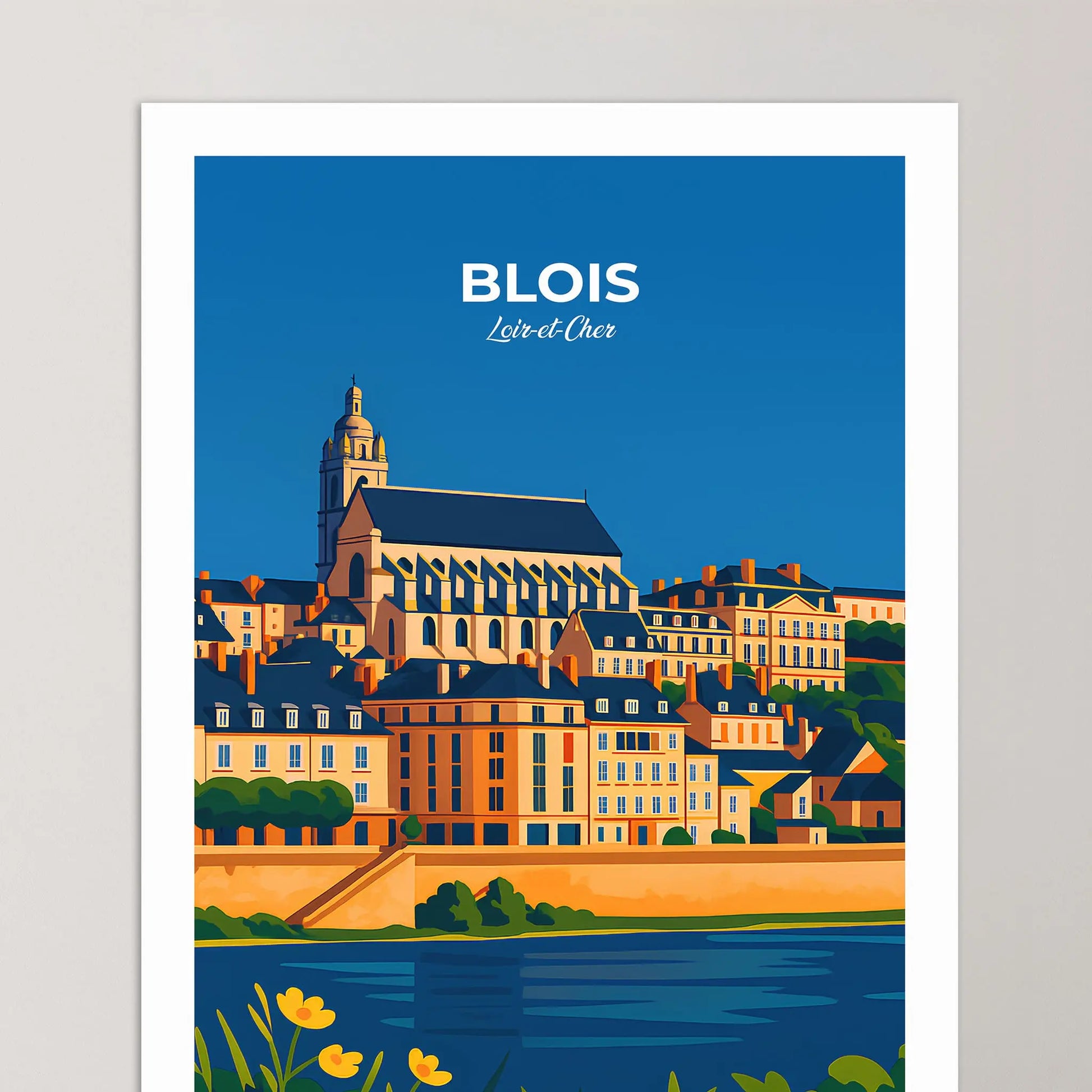Affiche Blois - Poster vintage, impression artistique murale