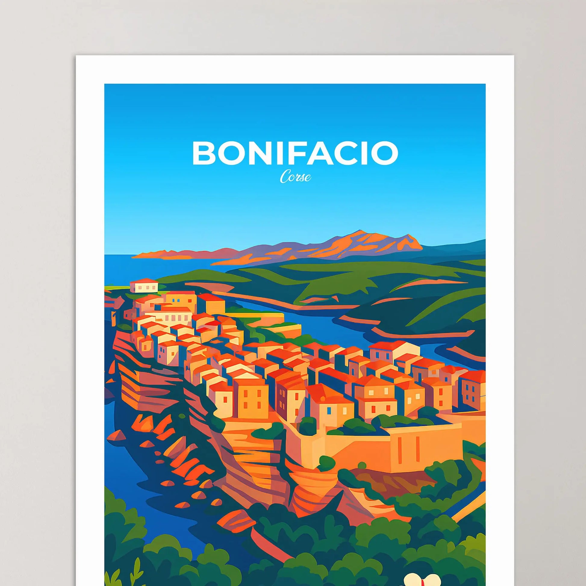Affiche Bonifacio - Poster vintage, impression artistique murale