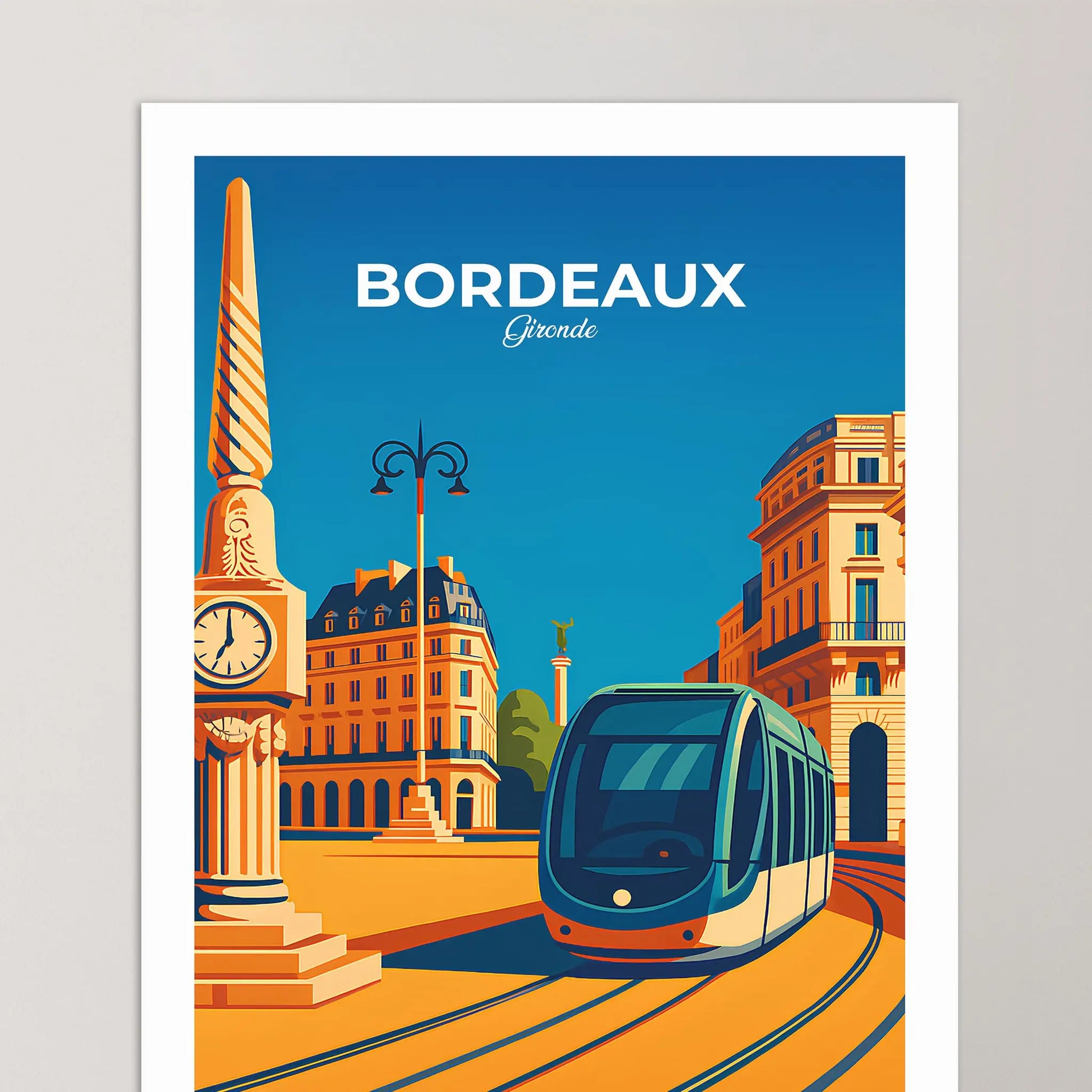 Affiche Bordeaux - Poster vintage, impression artistique murale