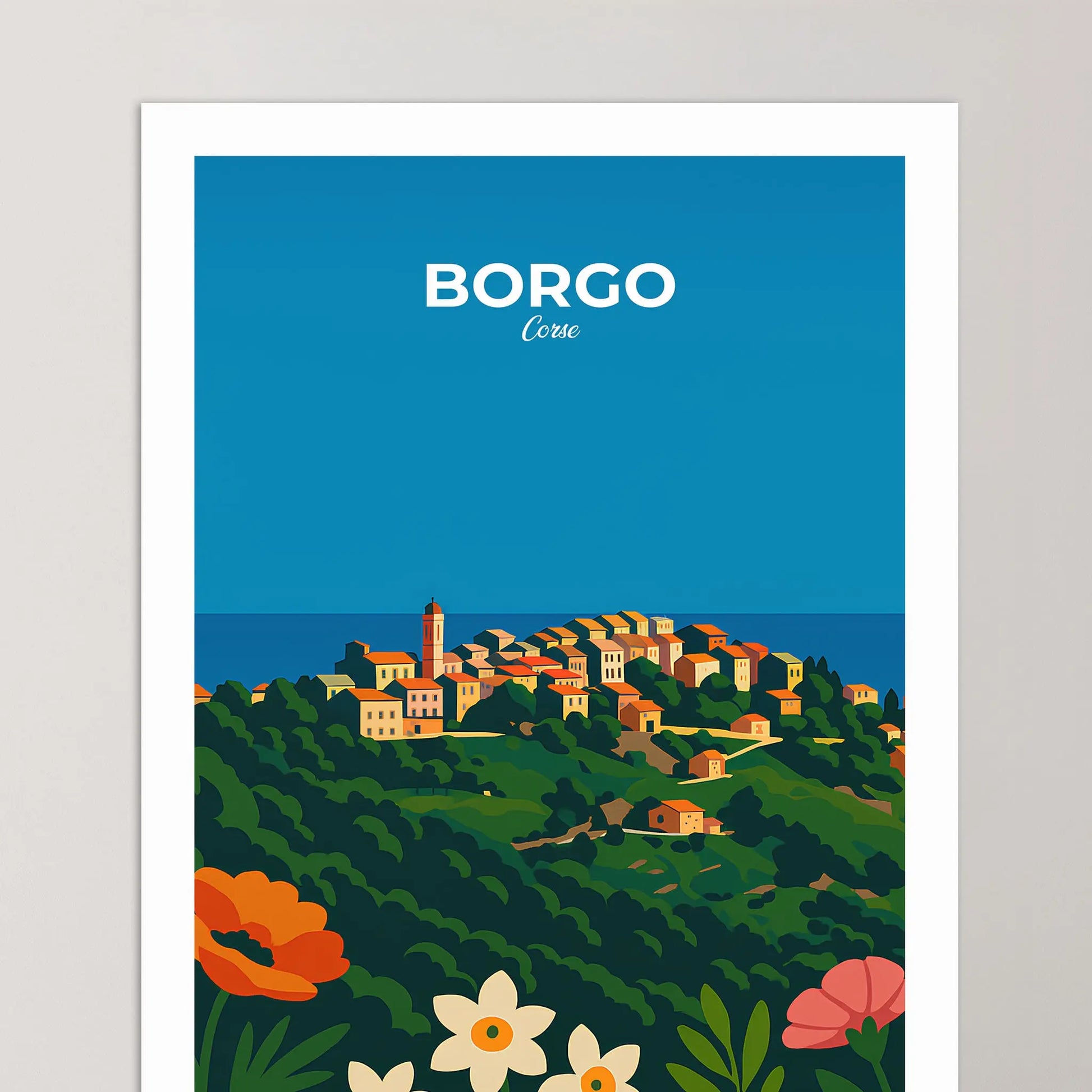 Affiche Borgo - Poster vintage, impression artistique murale