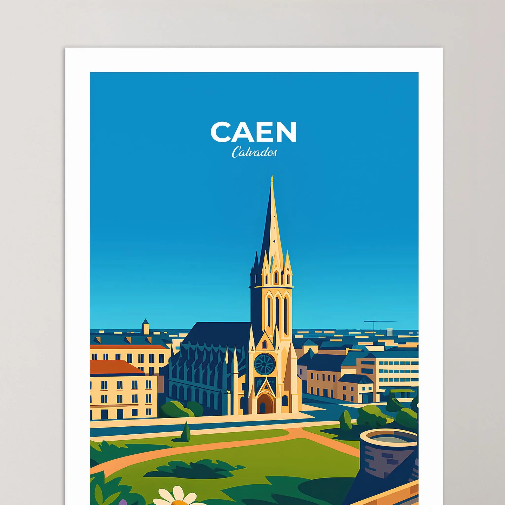 Affiche Caen - Poster vintage, impression artistique murale