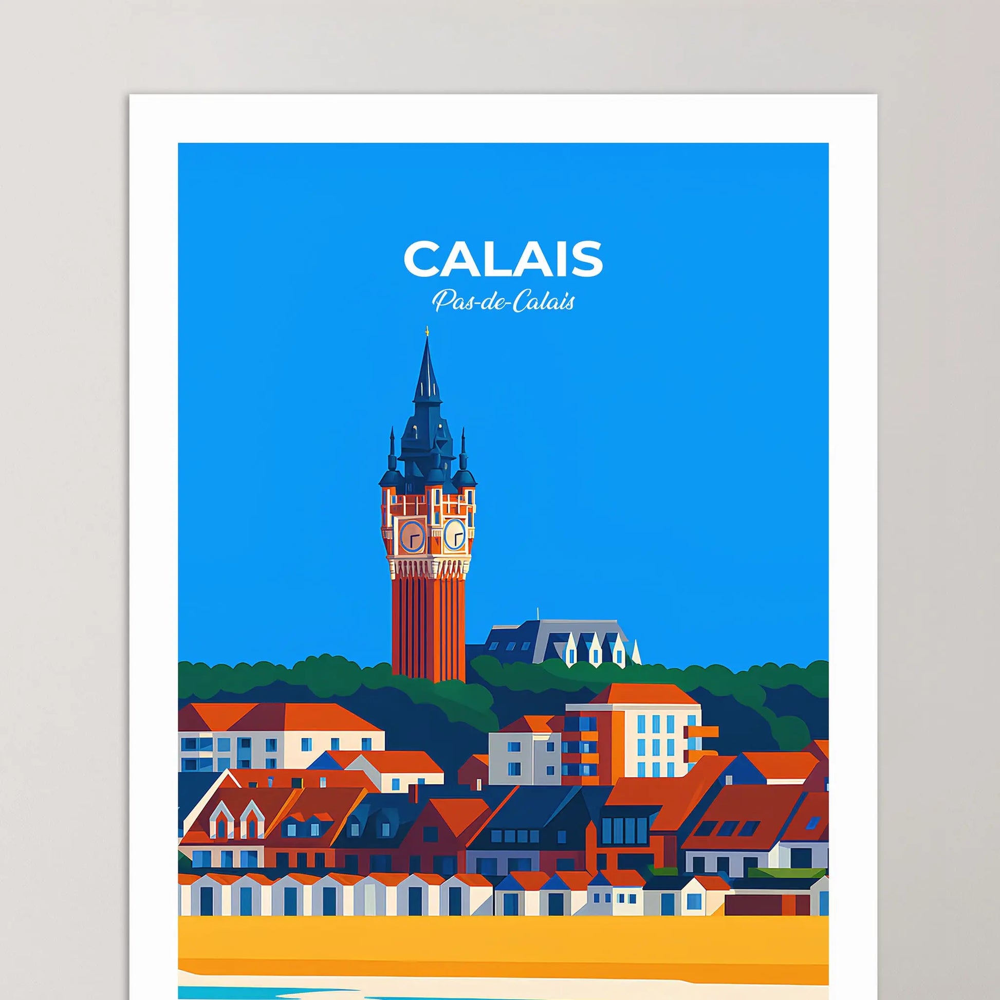 Affiche Calais - Poster vintage, impression artistique murale