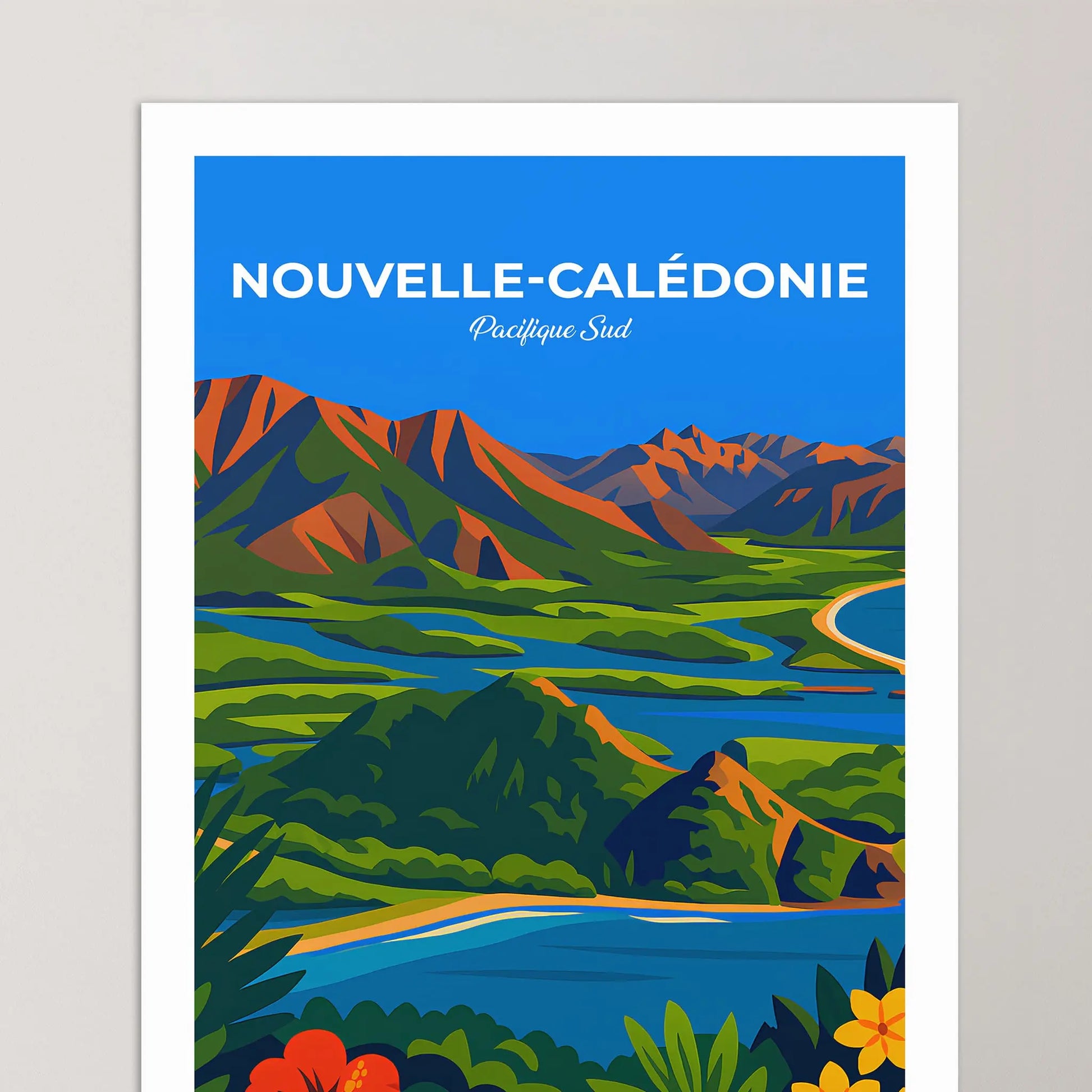 Affiche Nouvelle-Calédonie - Poster vintage, impression artistique murale