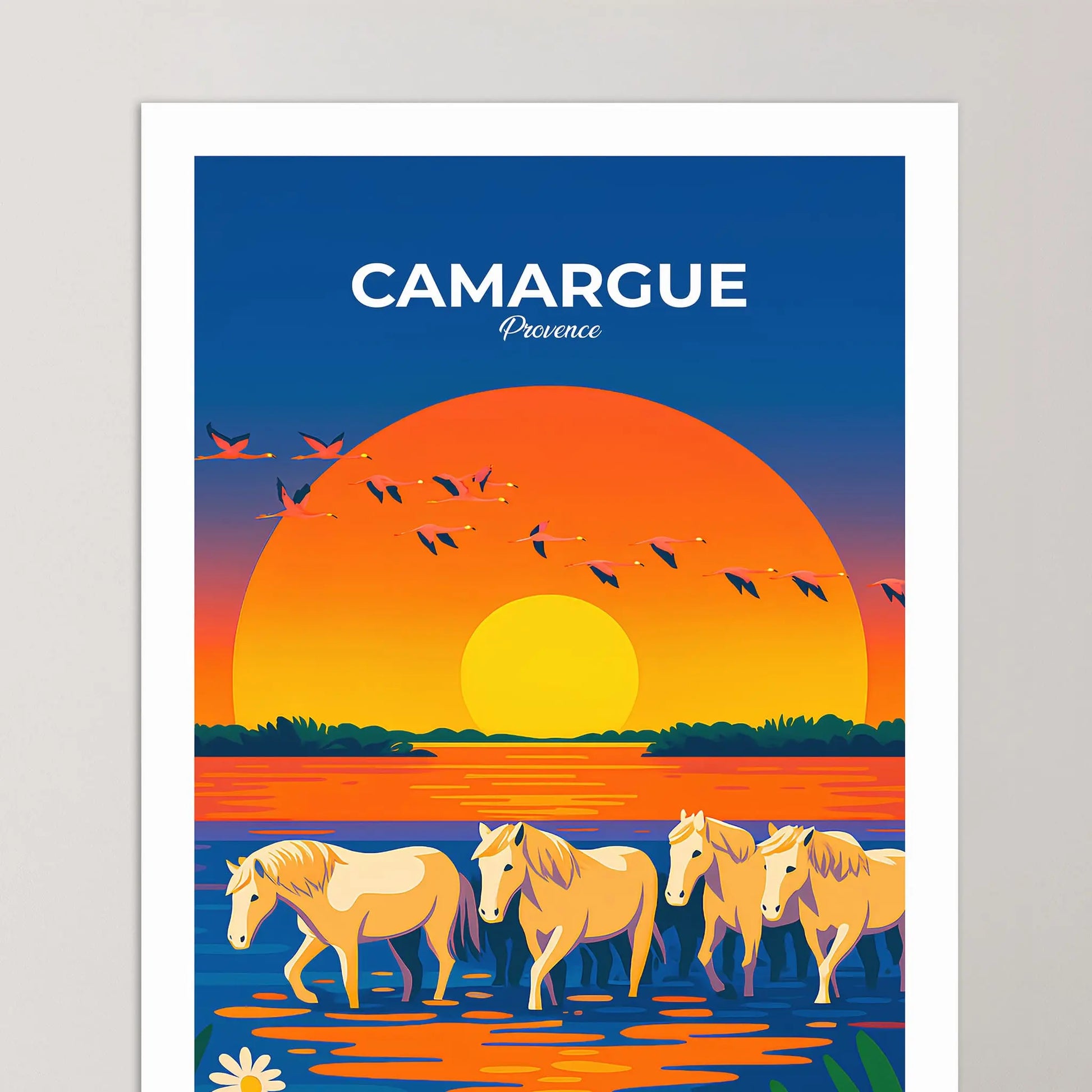 Affiche Camargue - Poster vintage, impression artistique murale