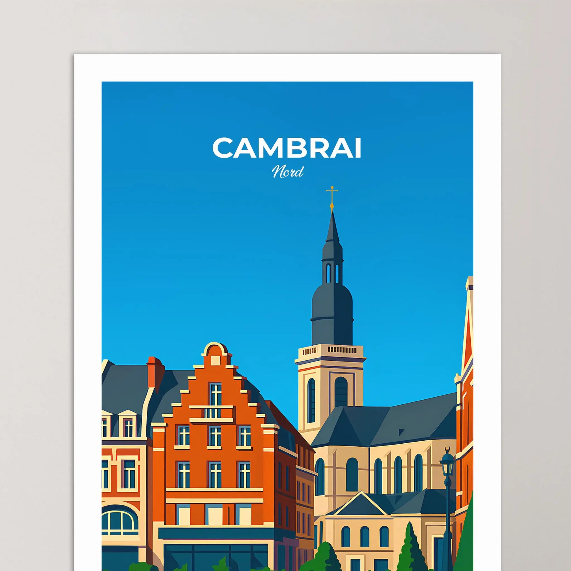 Affiche Cambrai - Poster vintage, impression artistique murale