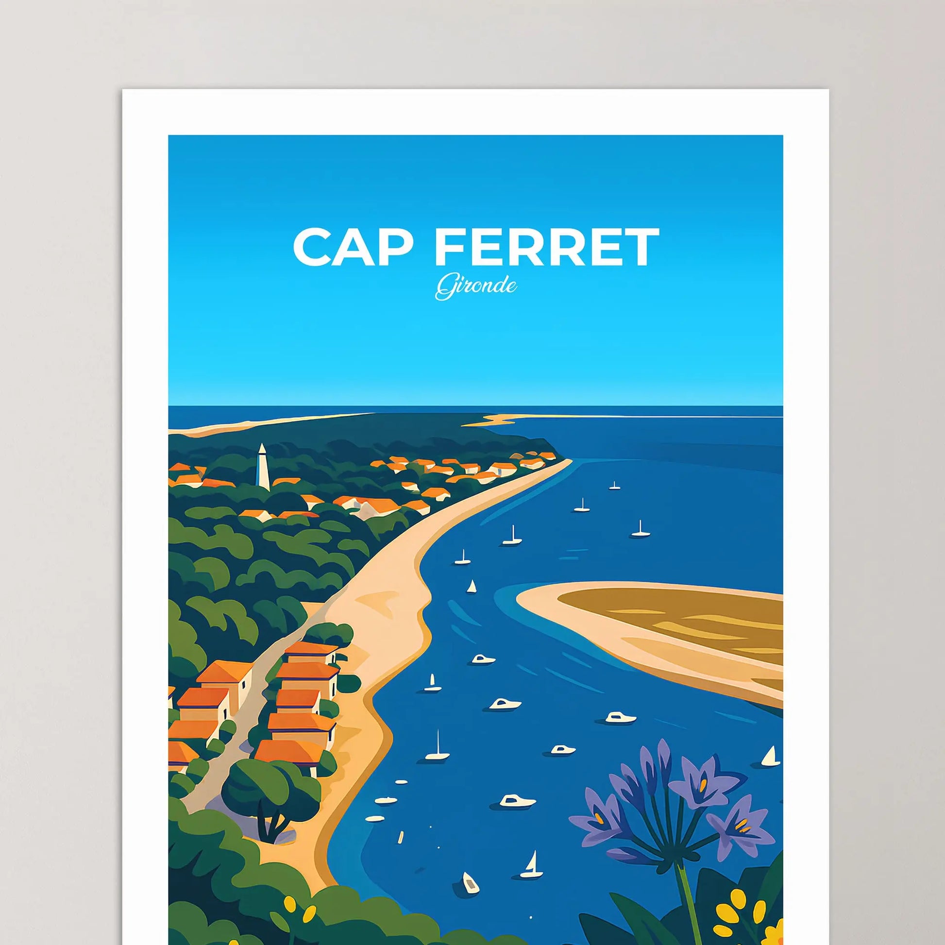 Affiche Cap Ferret - Poster vintage, impression artistique murale