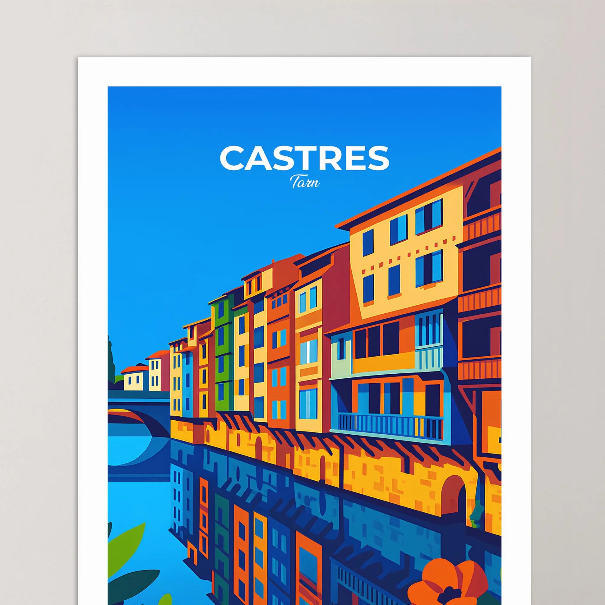 Affiche Castres - Poster vintage, impression artistique murale