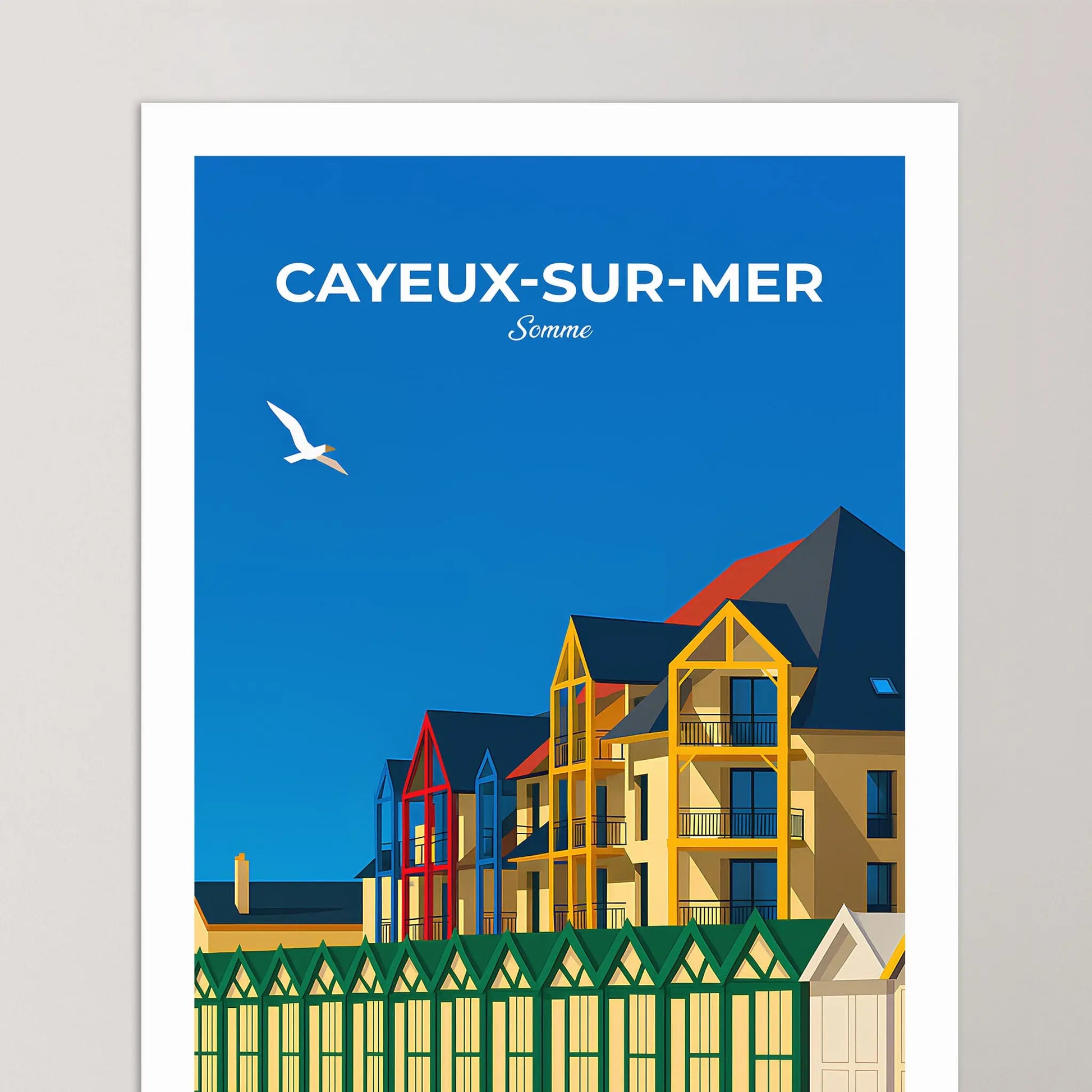 Affiche Cayeux-sur-Mer - Poster vintage, impression artistique murale