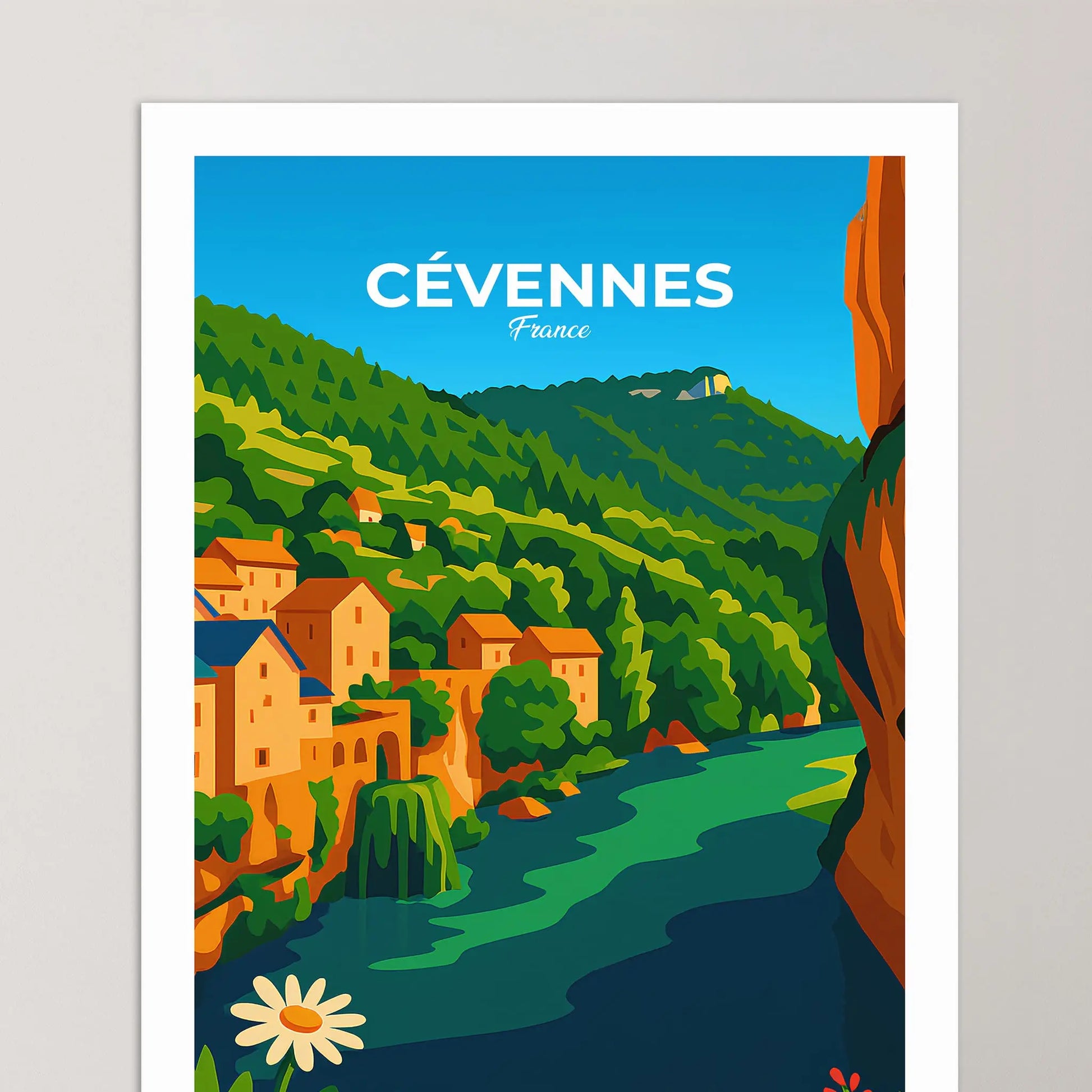 Affiche Cévennes - Poster vintage, impression artistique murale