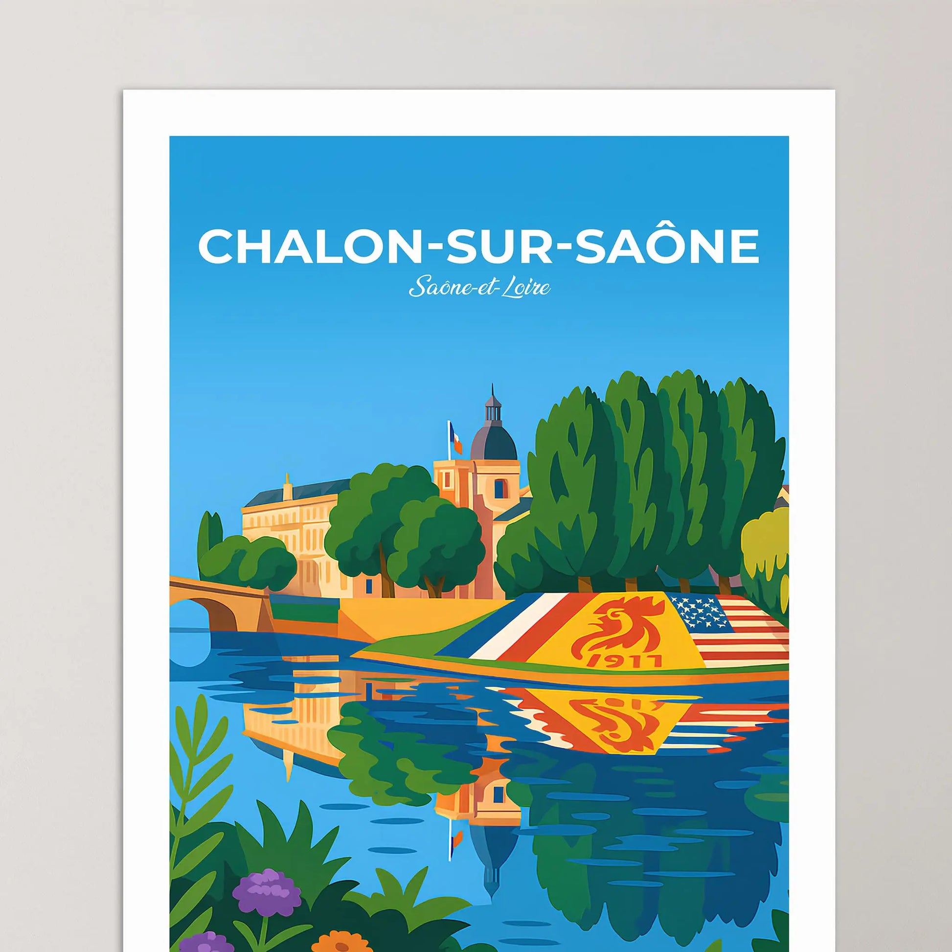 Affiche Chalon-sur-Saône - Poster vintage, impression artistique murale