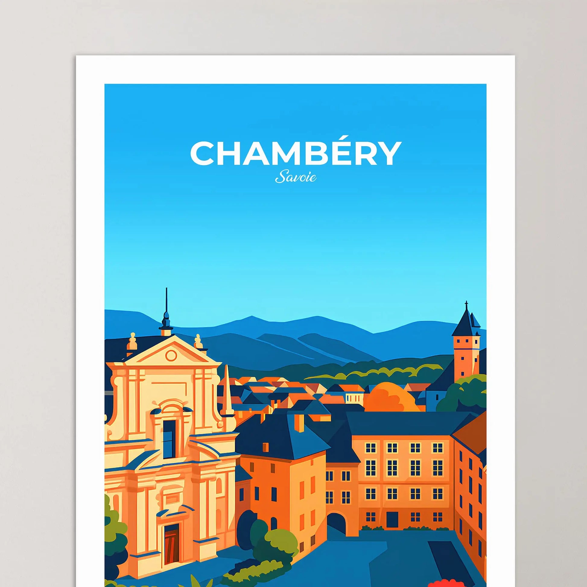 Affiche Chambéry - Poster vintage, impression artistique murale