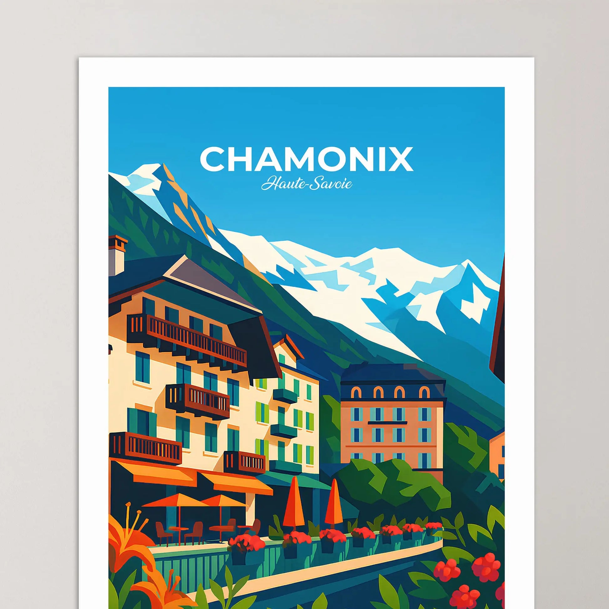 Affiche Chamonix - Poster vintage, impression artistique murale