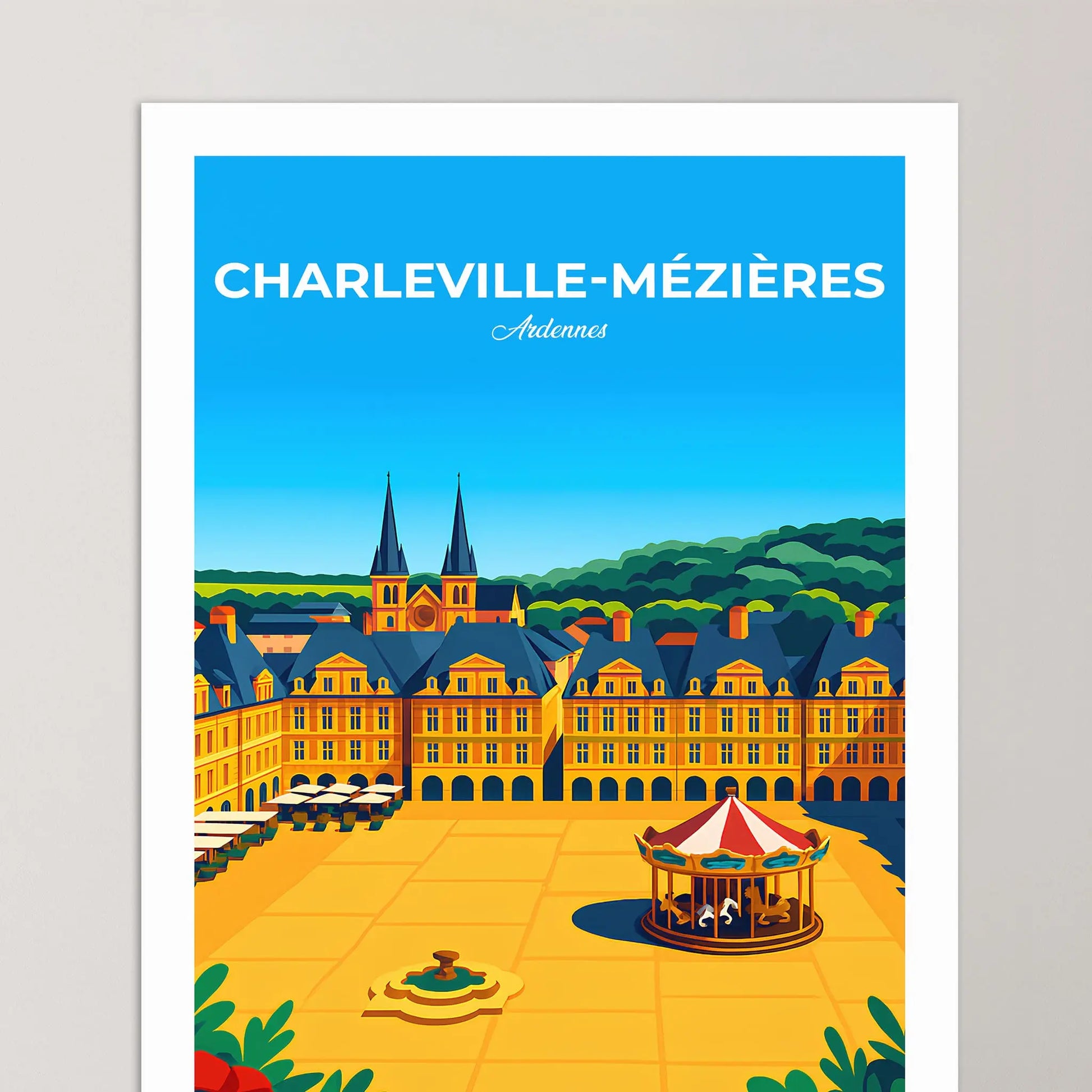 Affiche Charleville-Mézières - Poster vintage, impression artistique murale