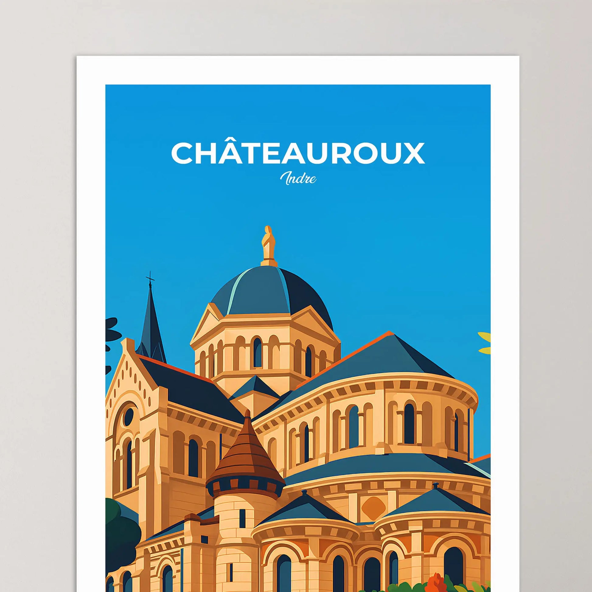 Affiche Châteauroux - Poster vintage, impression artistique murale
