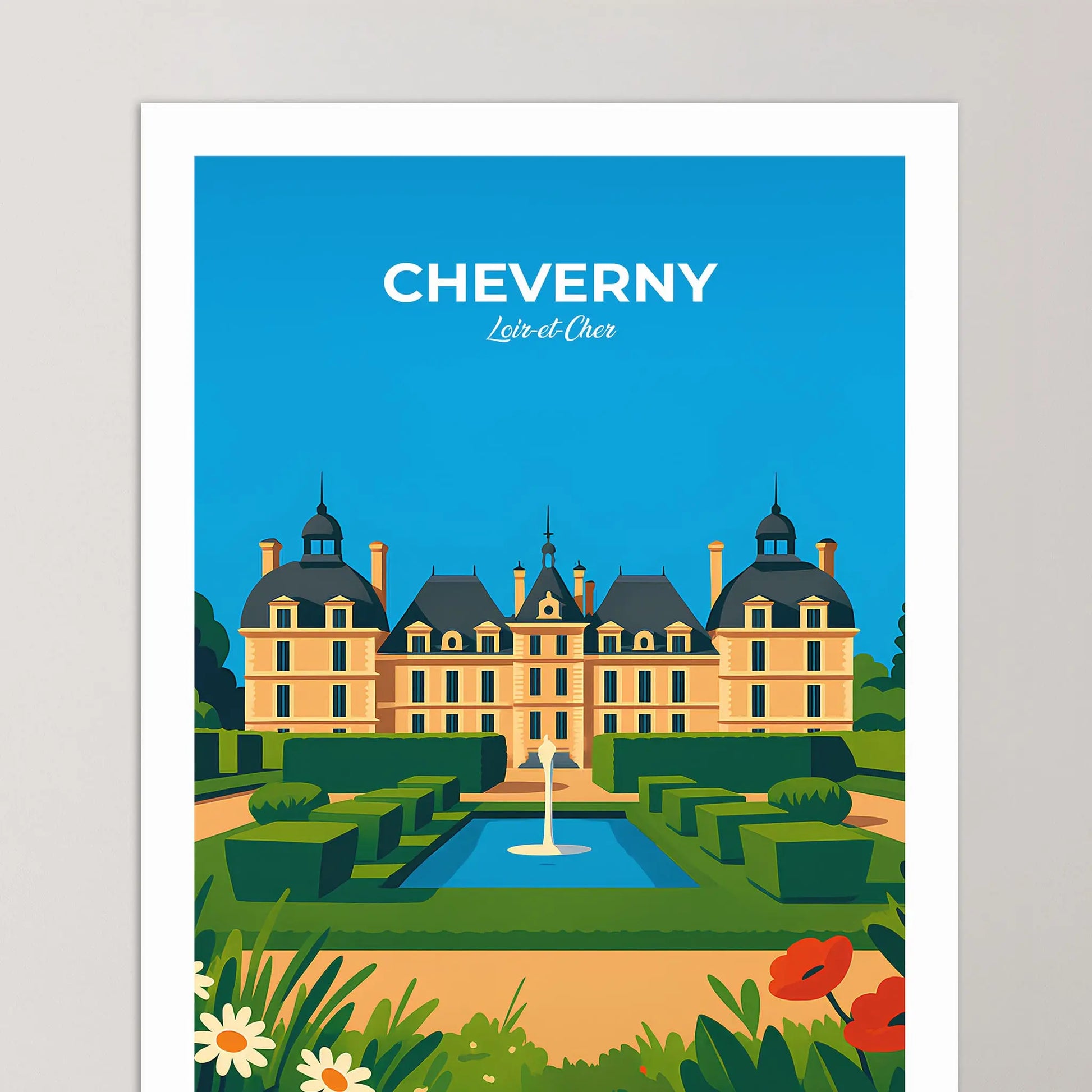 Affiche Cheverny - Poster vintage, impression artistique murale