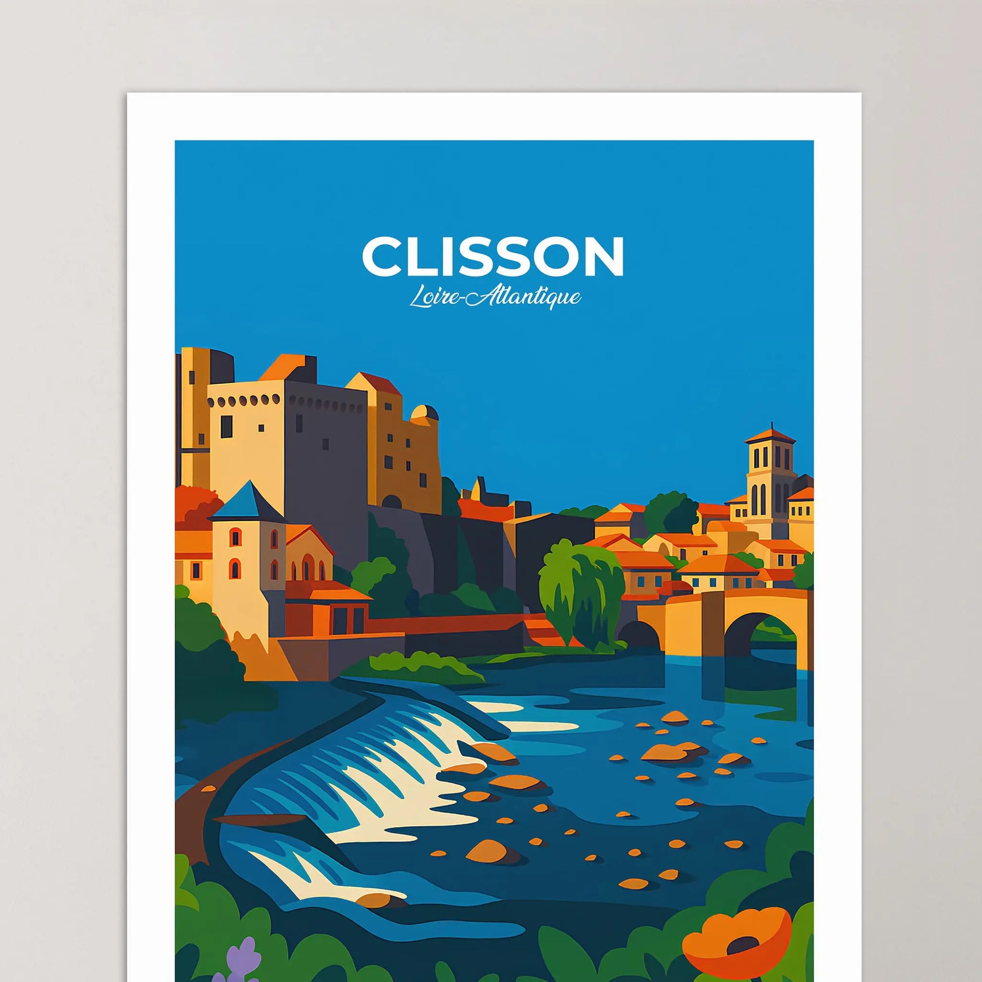 Affiche Clisson - Poster vintage, impression artistique murale