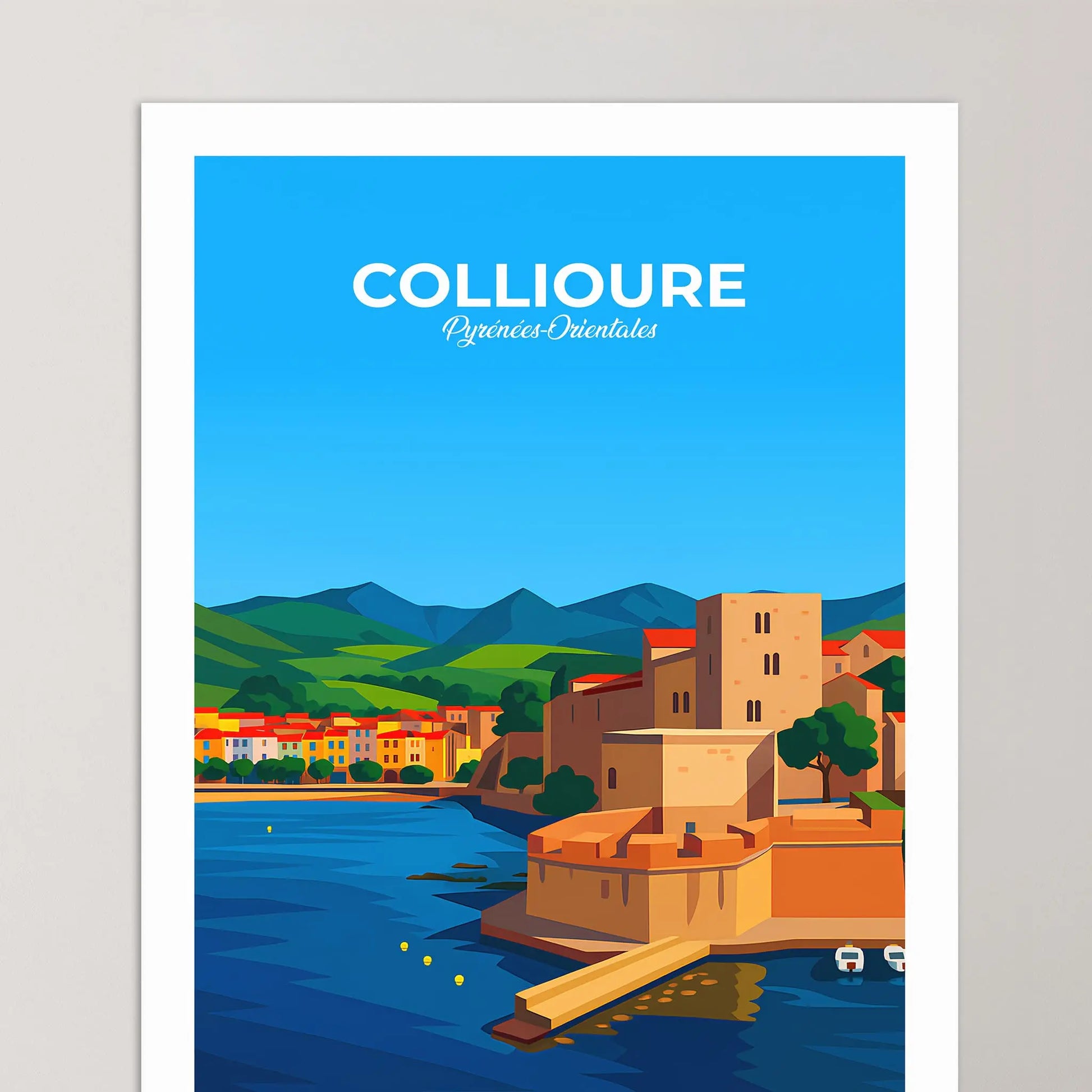 Affiche Collioure - Poster vintage, impression artistique murale