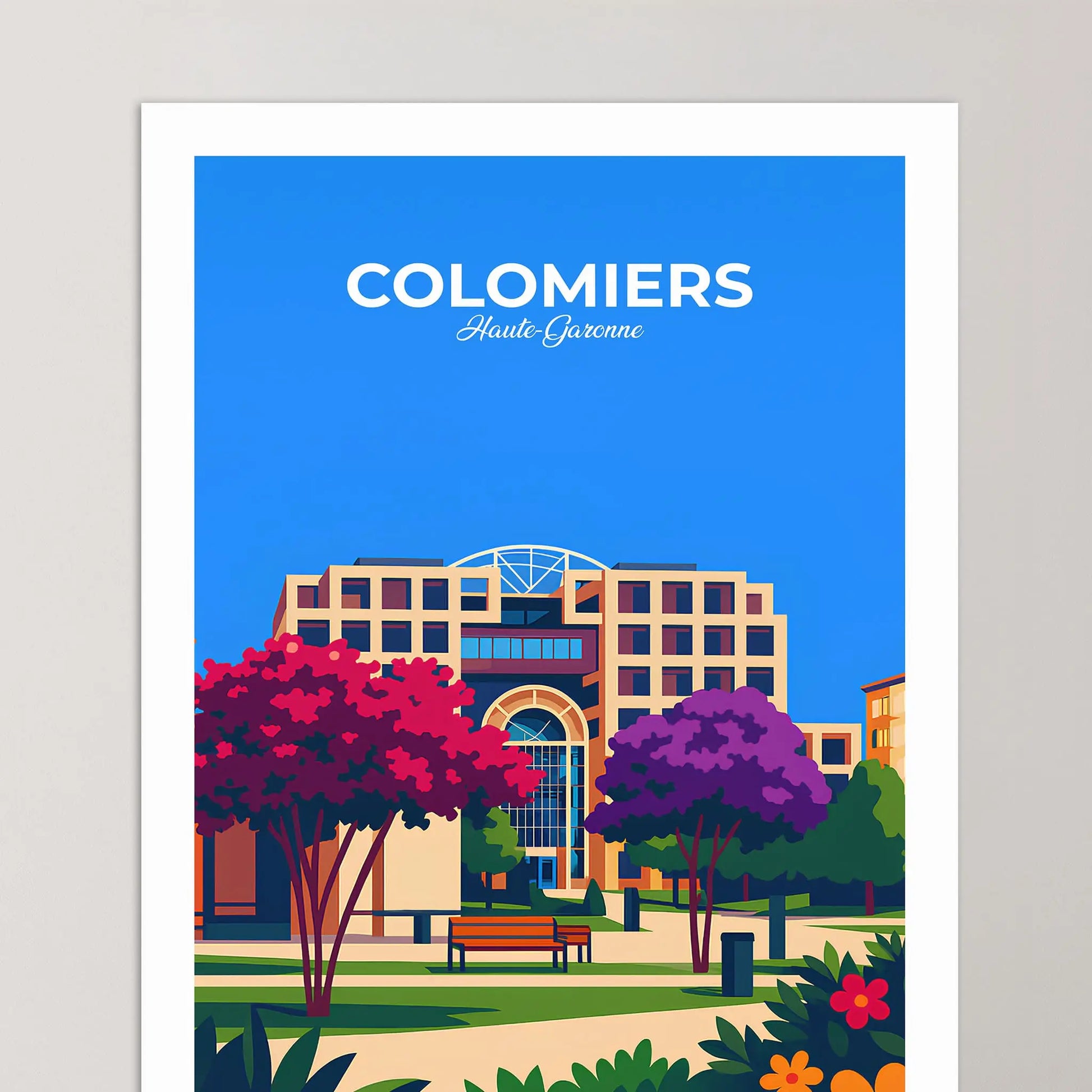 Affiche Colomiers - Poster vintage, impression artistique murale