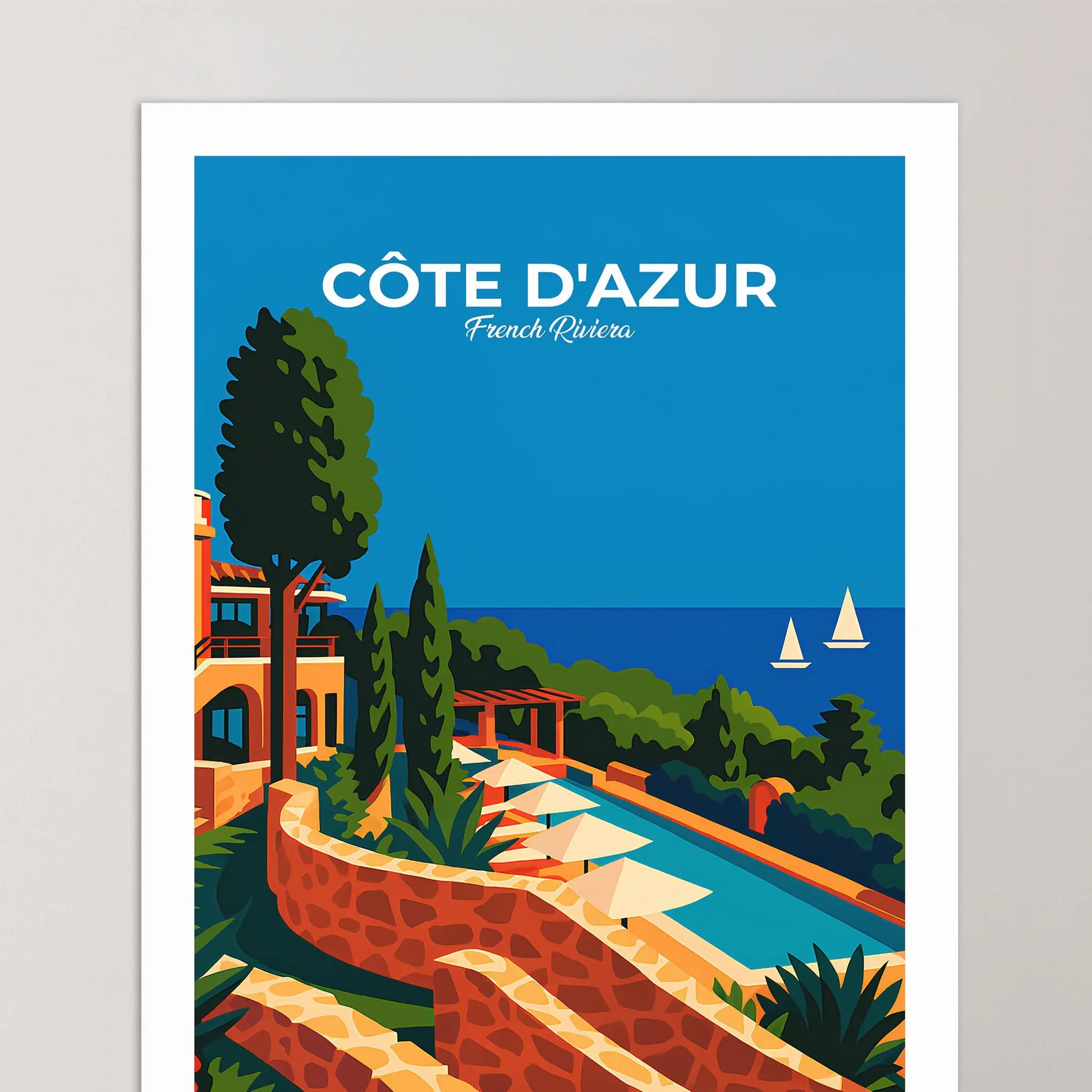 Affiche Côte d’Azur - Poster vintage, impression artistique murale