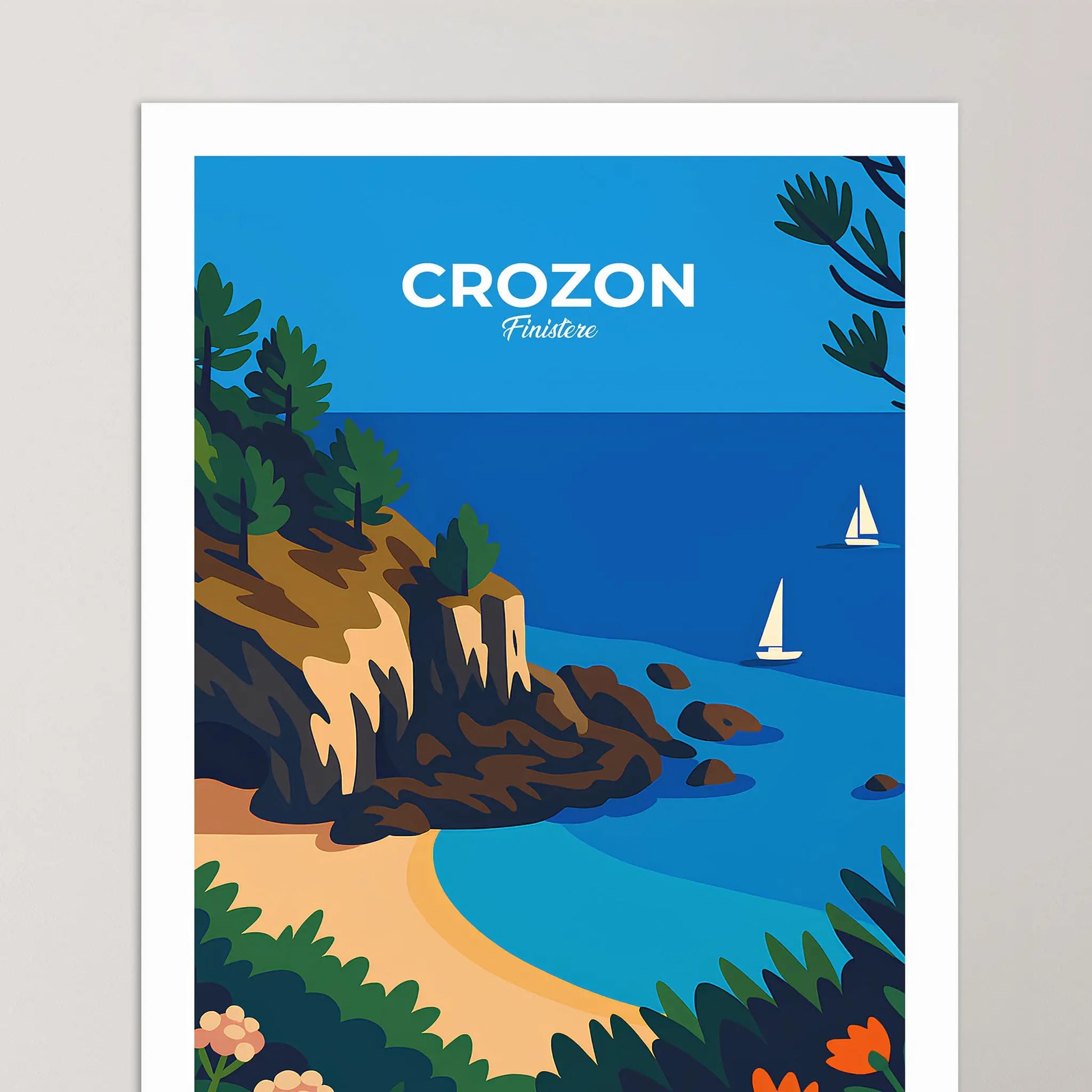 Affiche Crozon - Poster vintage, impression artistique murale