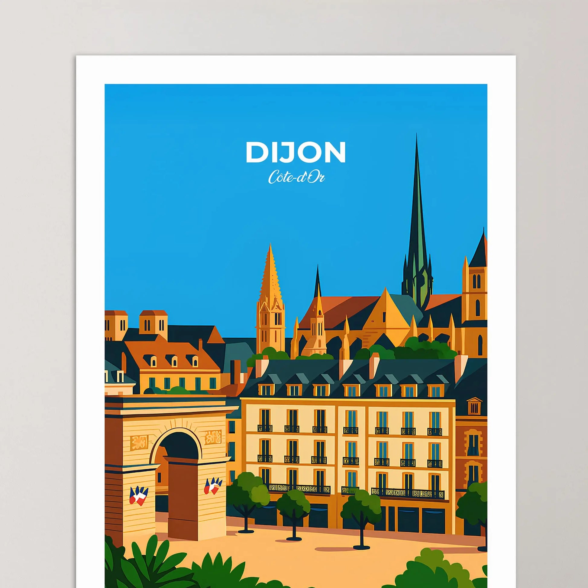 Affiche Dijon - Poster vintage, impression artistique murale