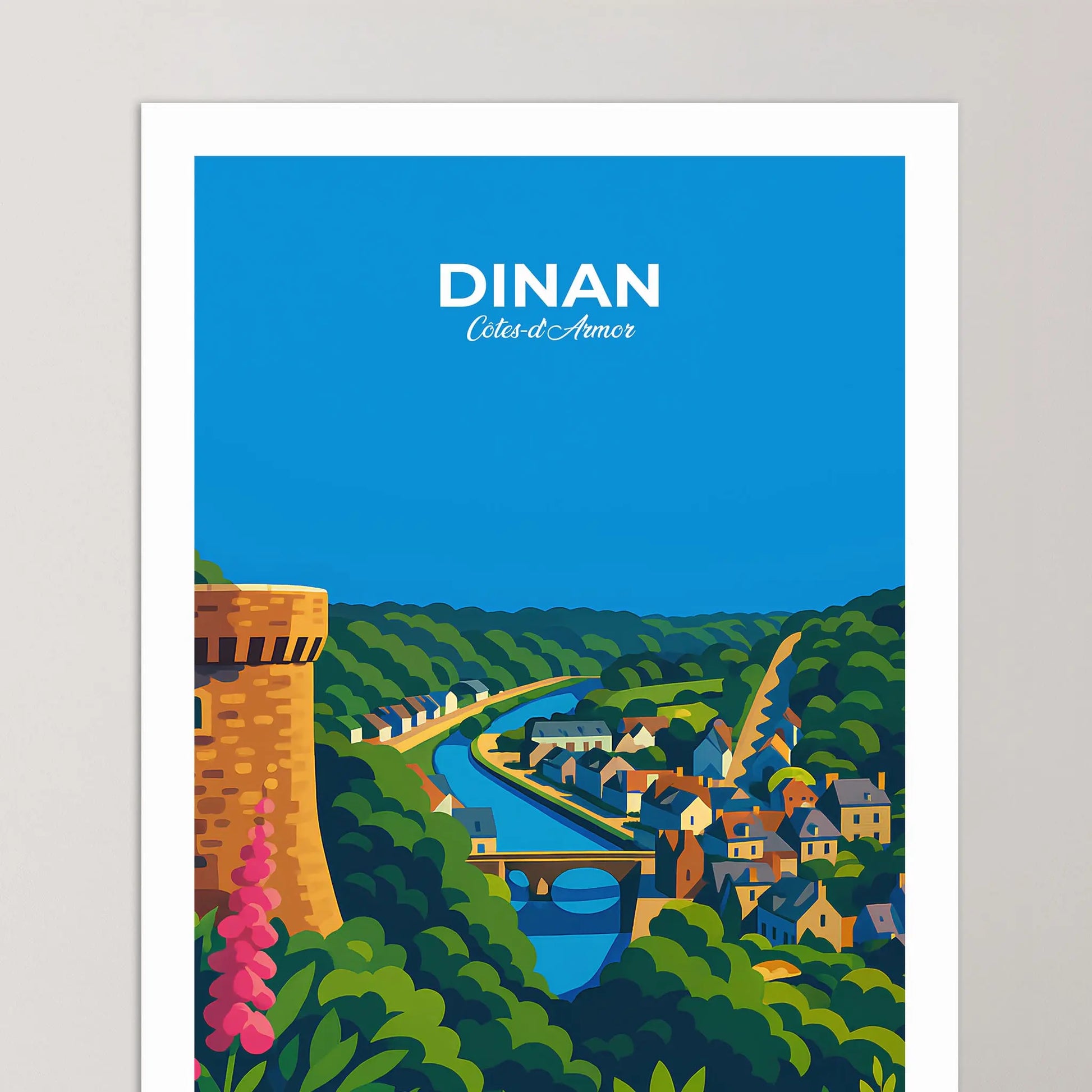 Affiche Dinan - Poster vintage, impression artistique murale