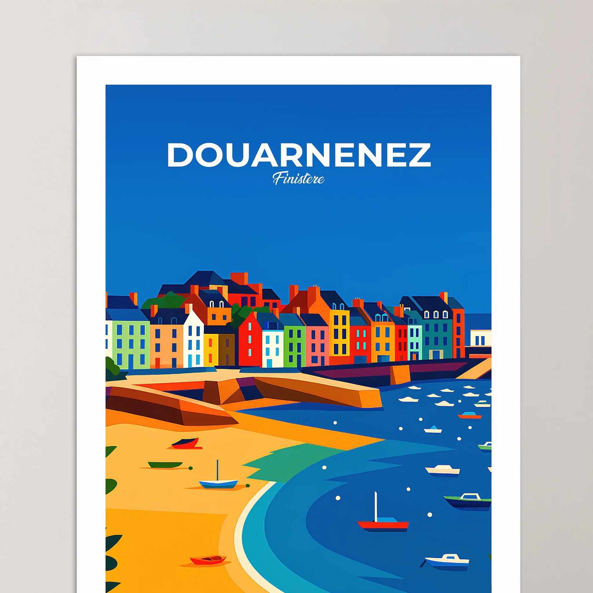 Affiche Douarnenez - Poster vintage, impression artistique murale