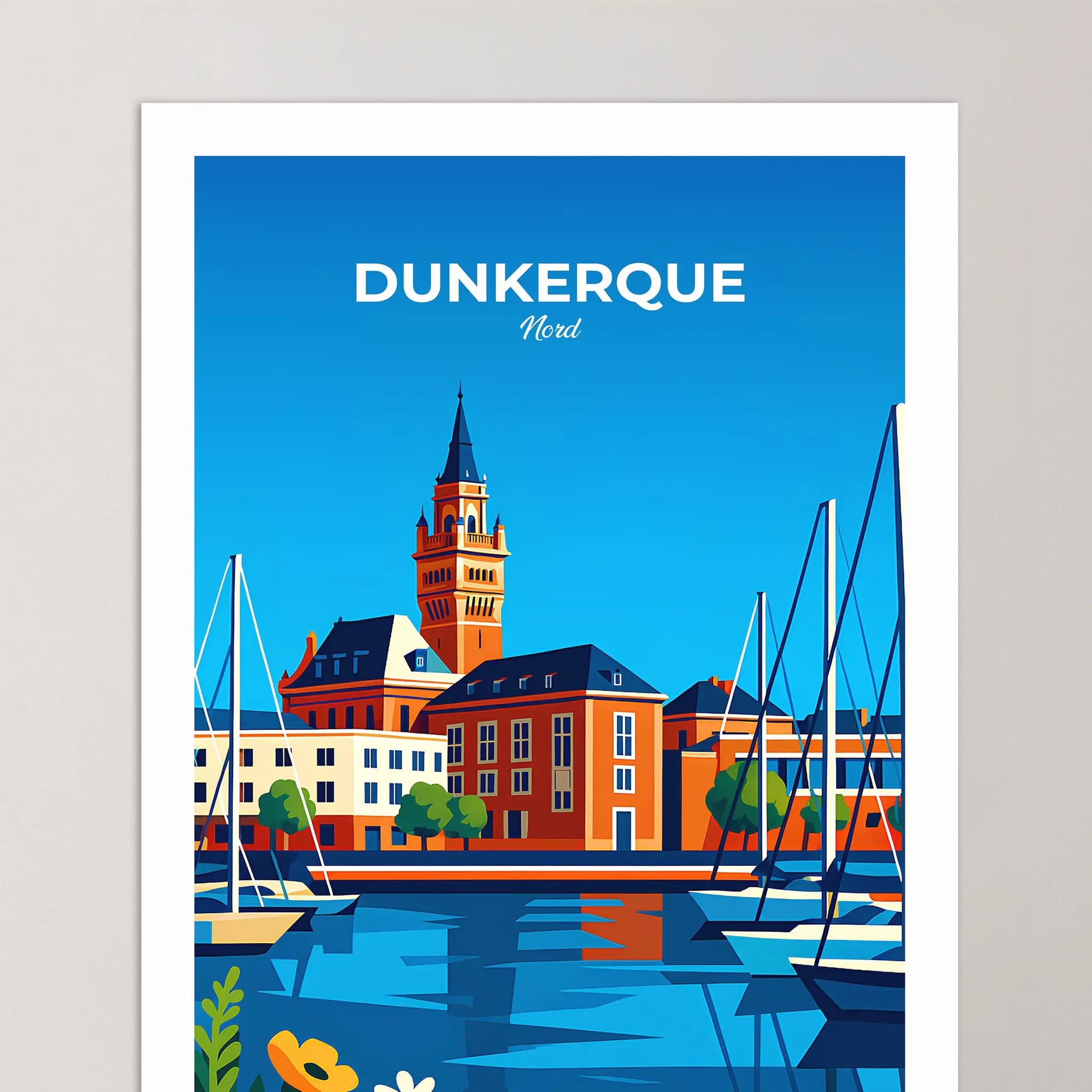 Affiche Dunkerque - Poster vintage, impression artistique murale