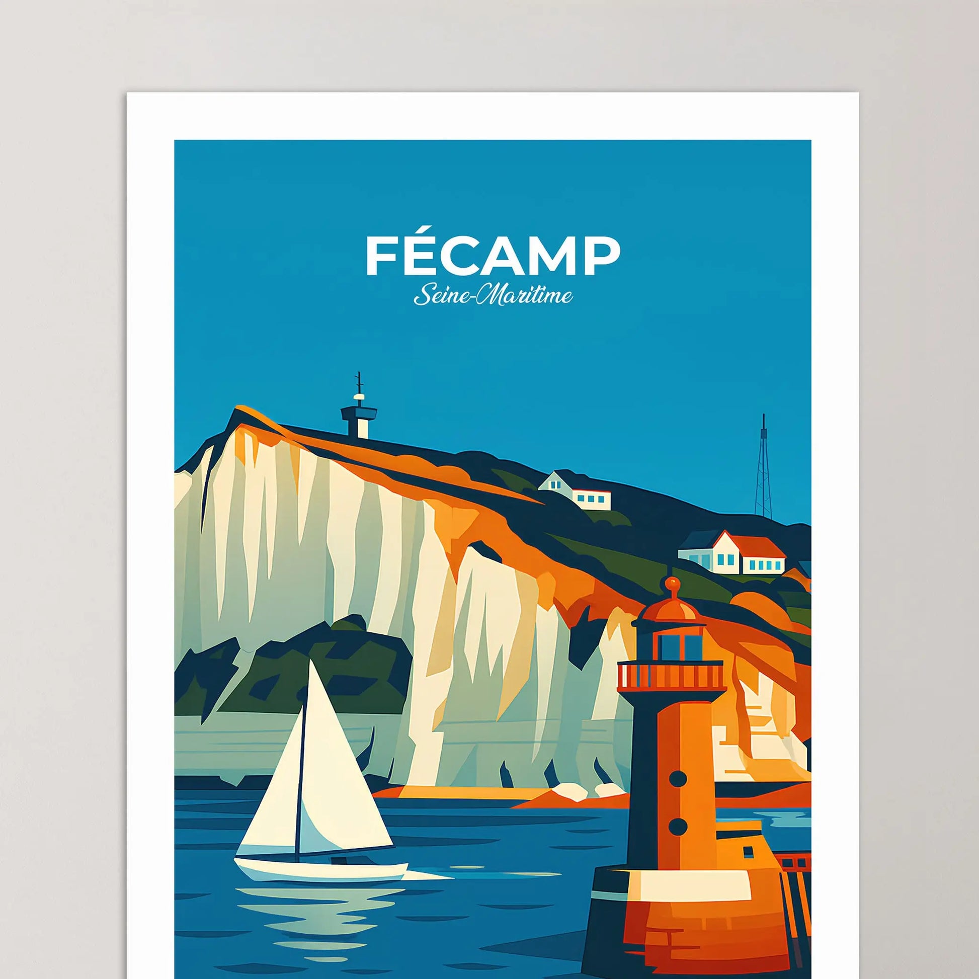 Affiche Fécamp - Poster vintage, impression artistique murale