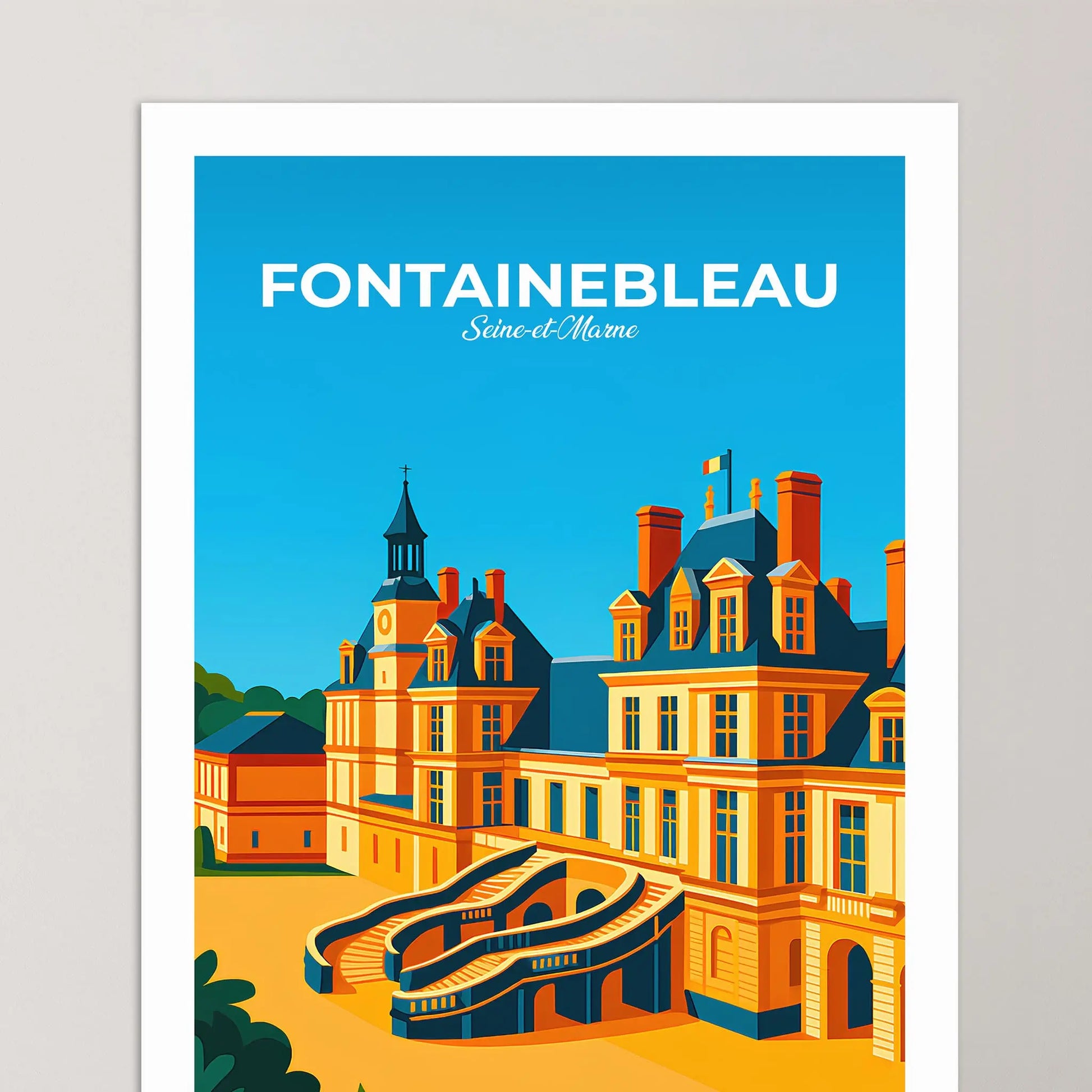 Affiche Fontainebleau - Poster vintage, impression artistique murale