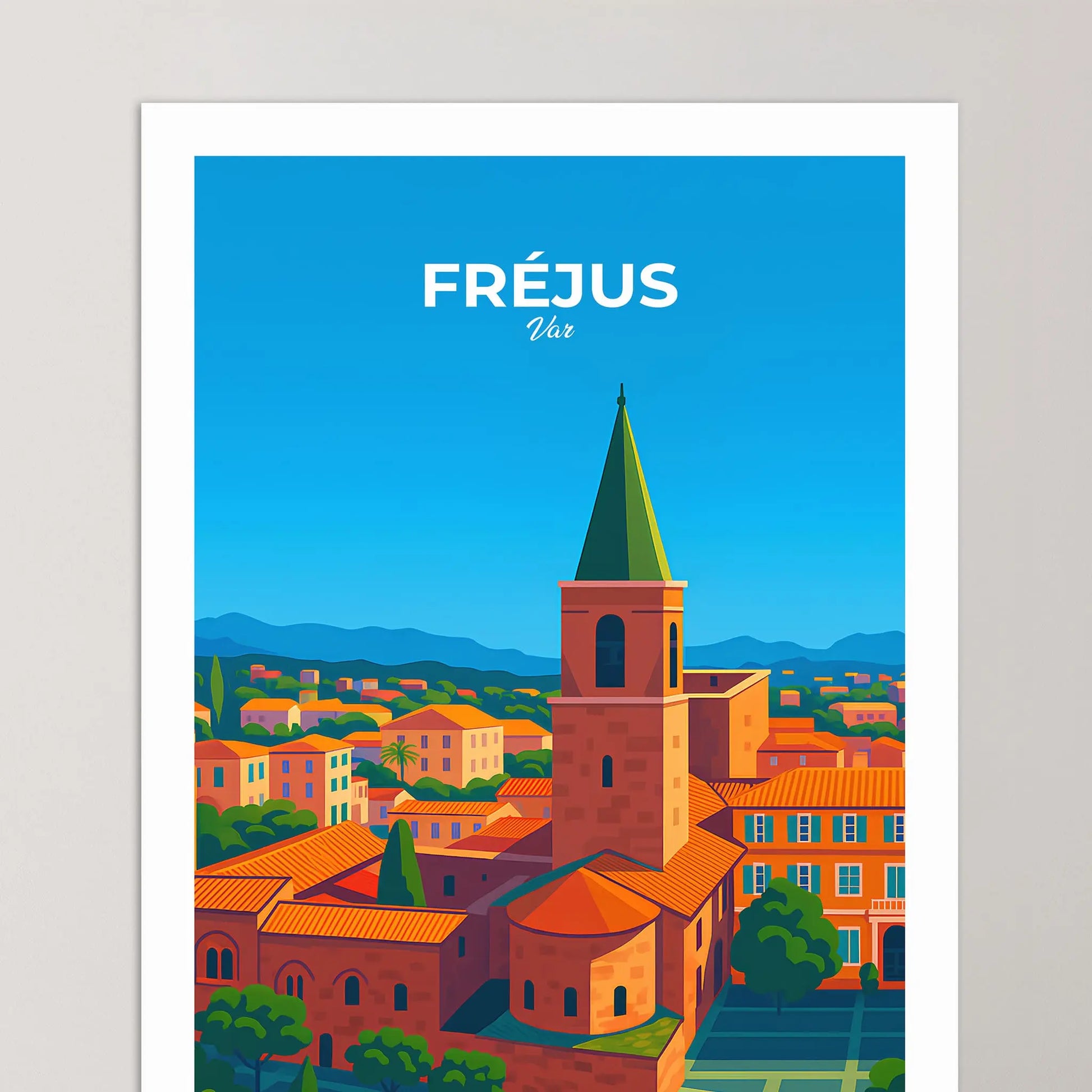 Affiche Fréjus - Poster vintage, impression artistique murale
