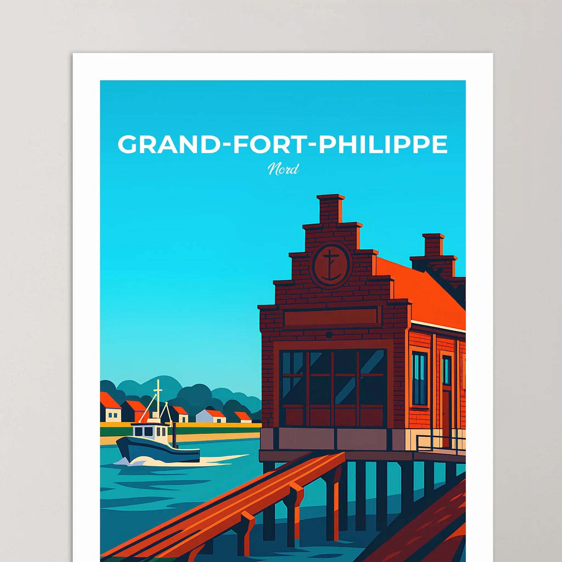 Affiche Grand-Fort-Philippe - Poster vintage, impression artistique murale