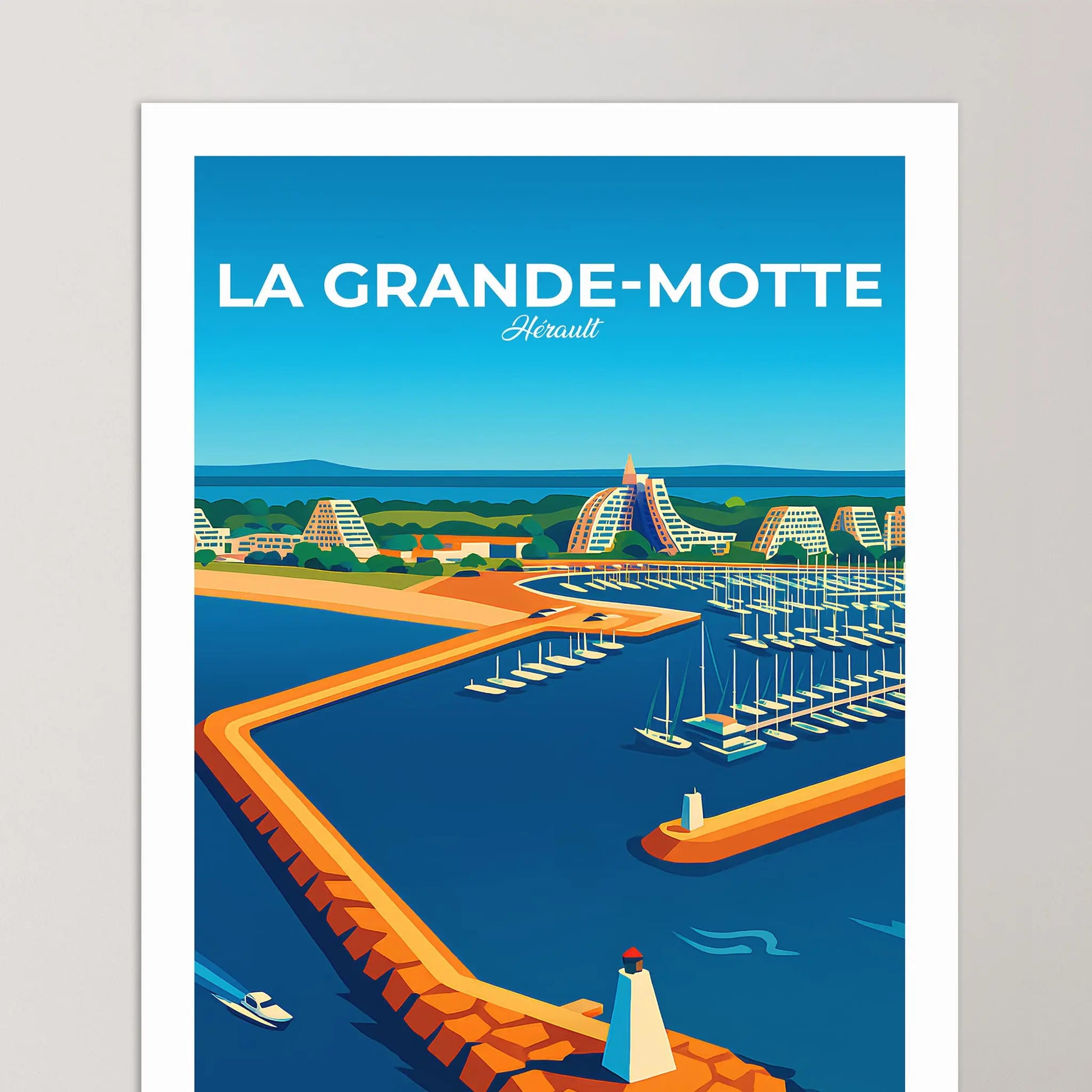 Affiche La Grande-Motte - Poster vintage, impression artistique murale