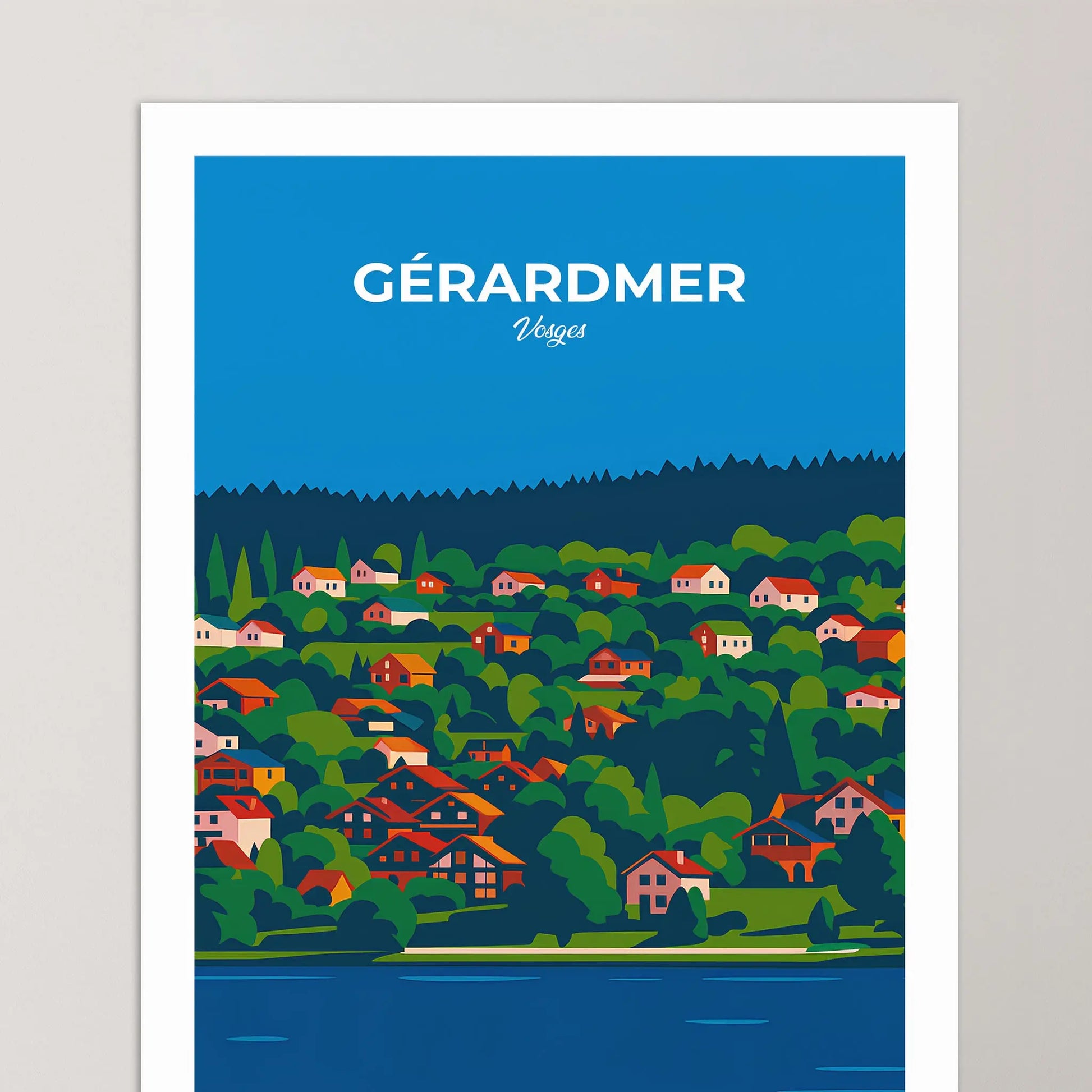 Affiche Gérardmer - Poster vintage, impression artistique murale