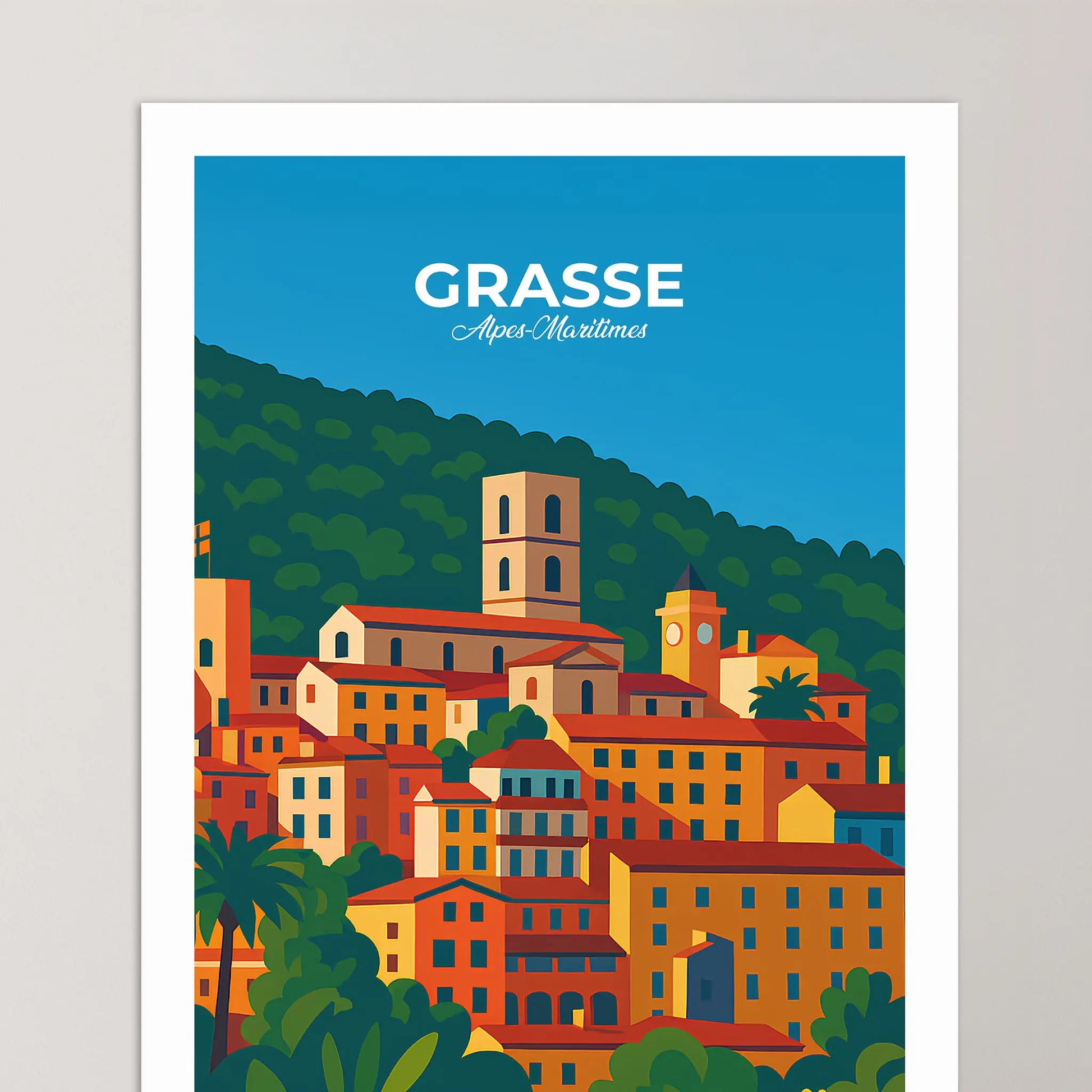 Affiche Grasse - Poster vintage, impression artistique murale