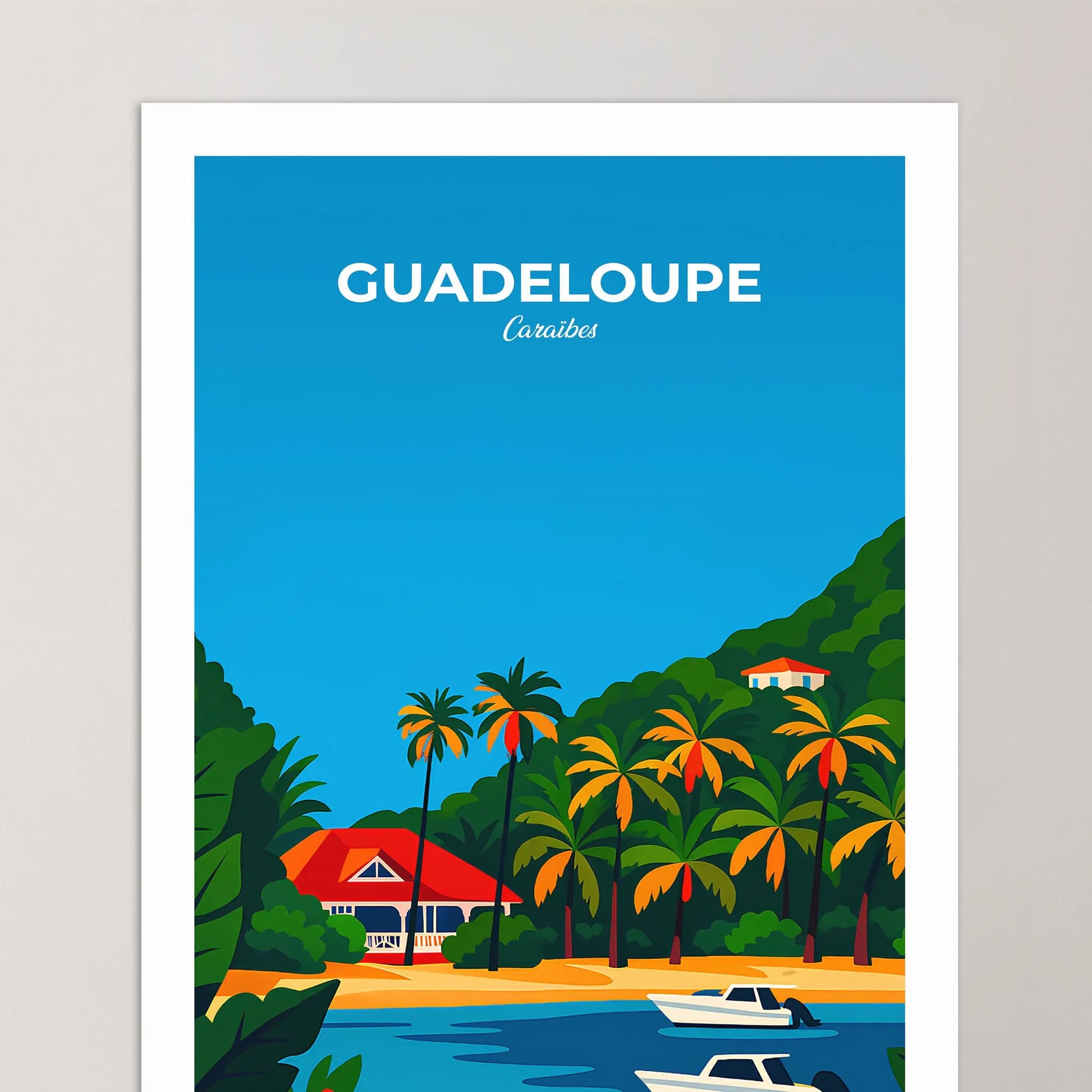 Affiche Guadeloupe - Poster vintage, impression artistique murale
